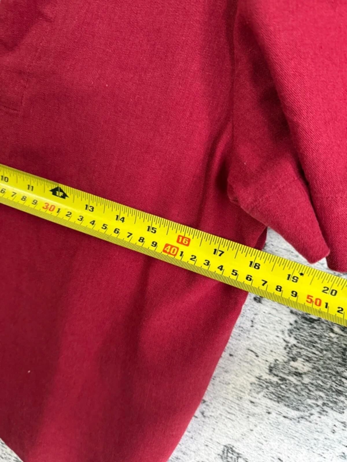 Burgundy Linen Blend Crop Top – Size UK 10 Piper
