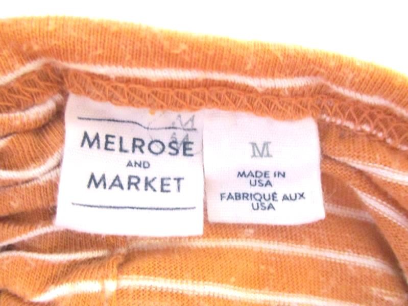 Melrose & Market Orange Striped Open-Back Top Size M Women’s Pre-Owned