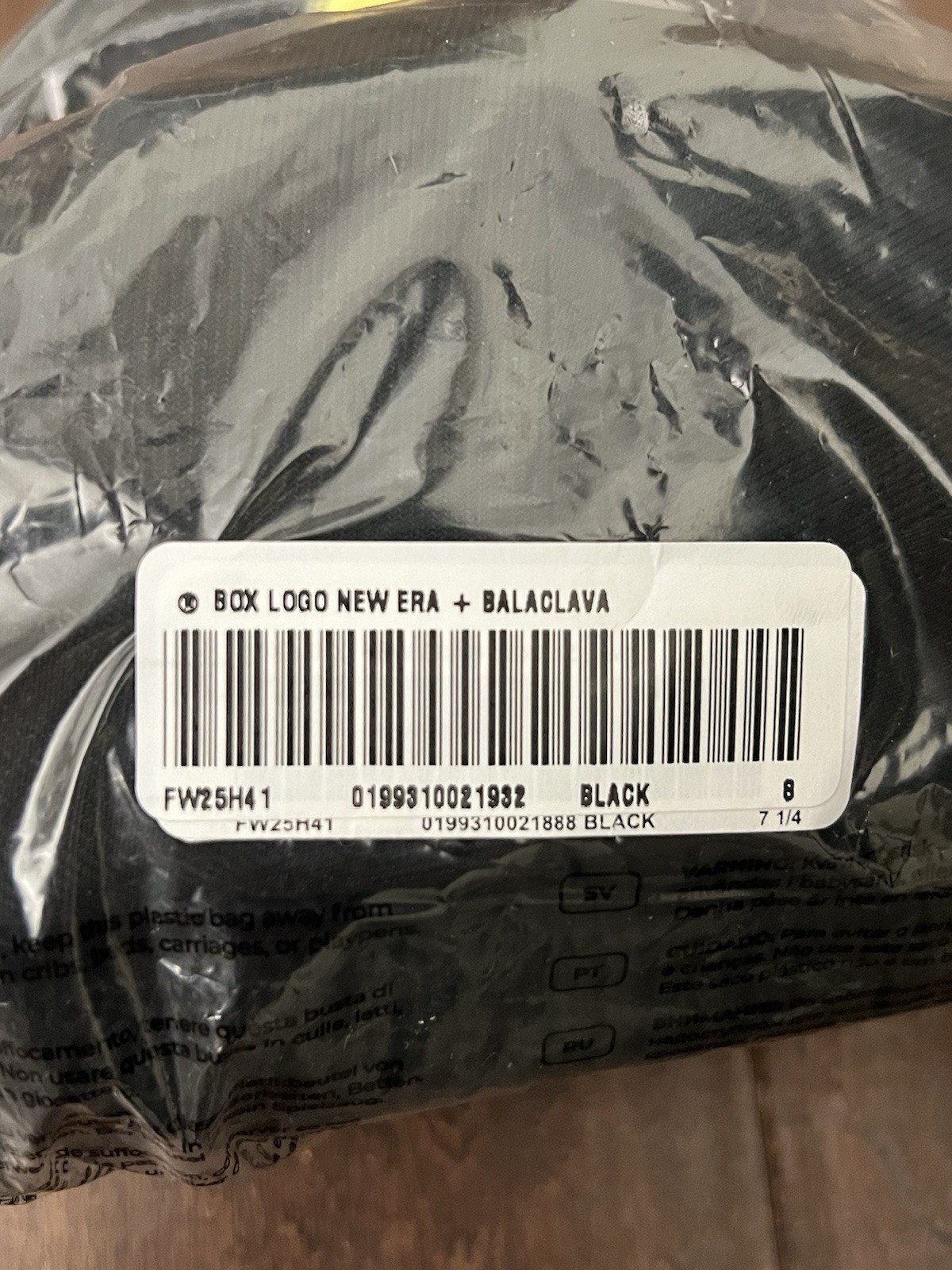 Supreme FW25 Box Logo New Era Cap Hat + Balaclava Black Size 8 New Rare IN HAND