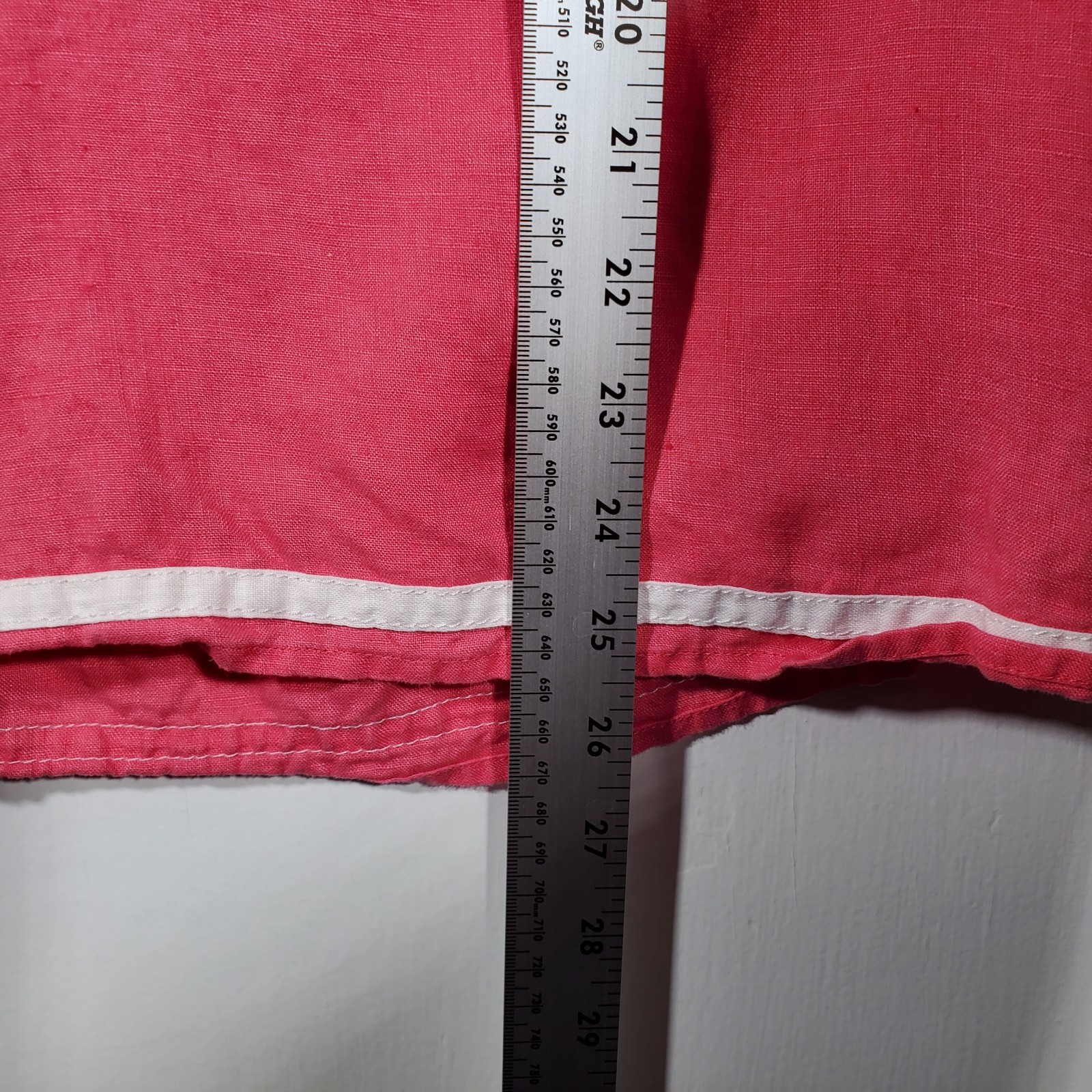 Talbots Pink Linen Tunic Top Sz Medium Coastal Nautical Preppy Americana