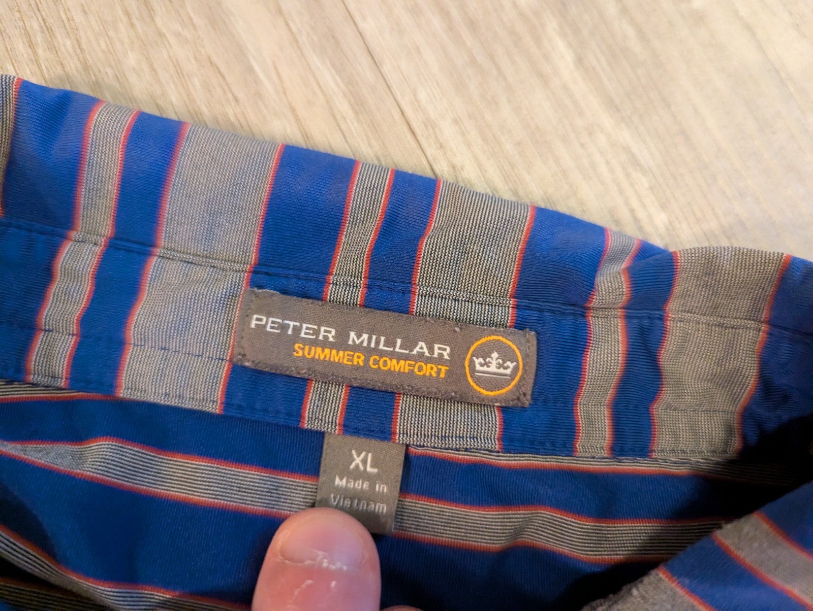 Peter Millar Summer Comfort Performance Golf Polo Shirt Striped Mens XL
