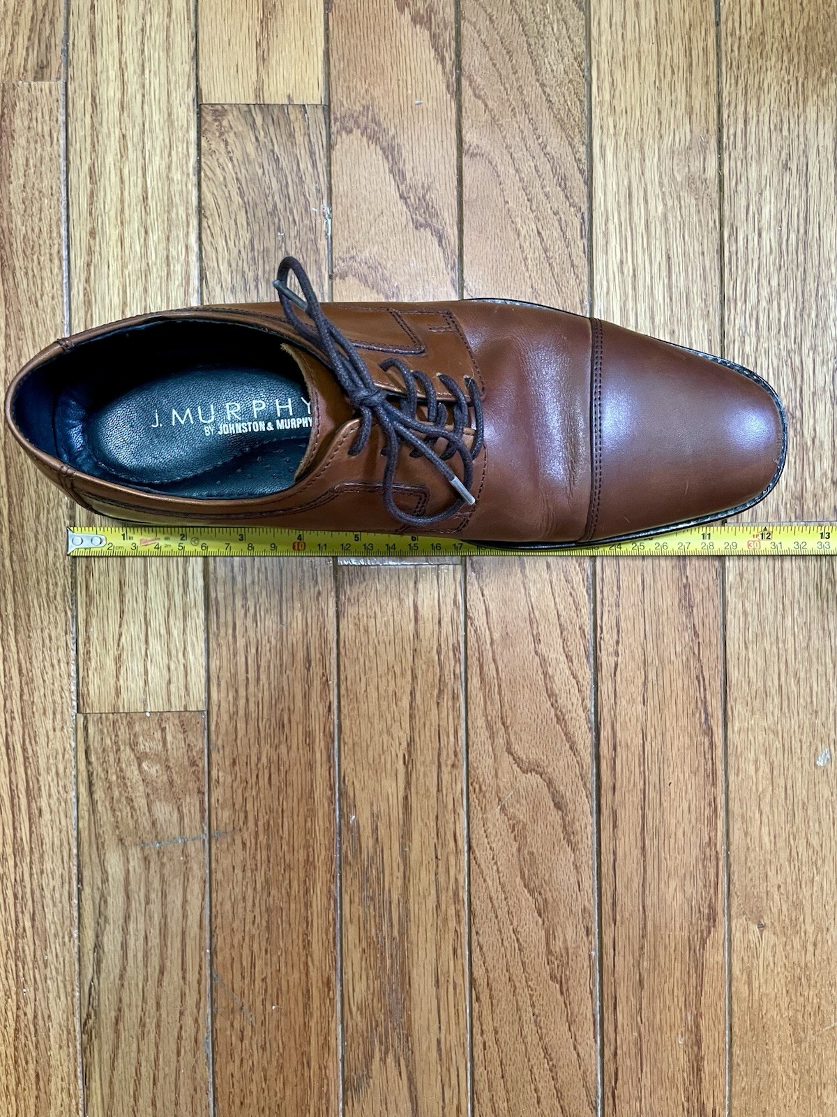 J. Murphy by Johnston & Murphy Men’s Brown Leather Cap Toe Oxford 9.5M 59-11566