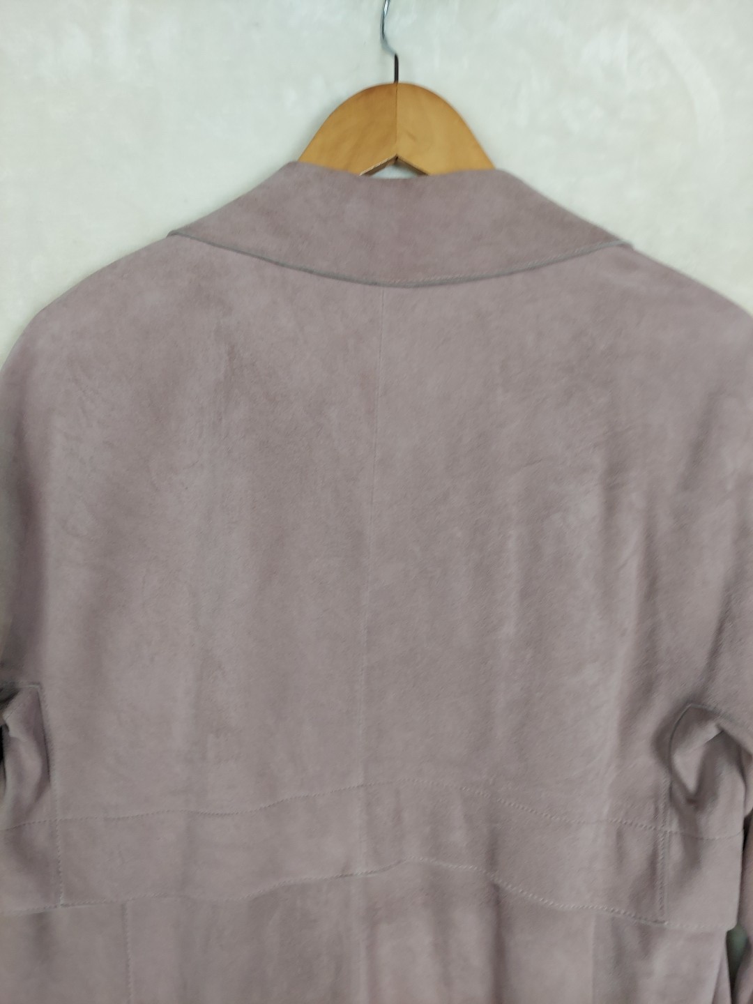 Linea Pelle Collection Suede Trench Coat Womens M Lavender 100% Lames Leather