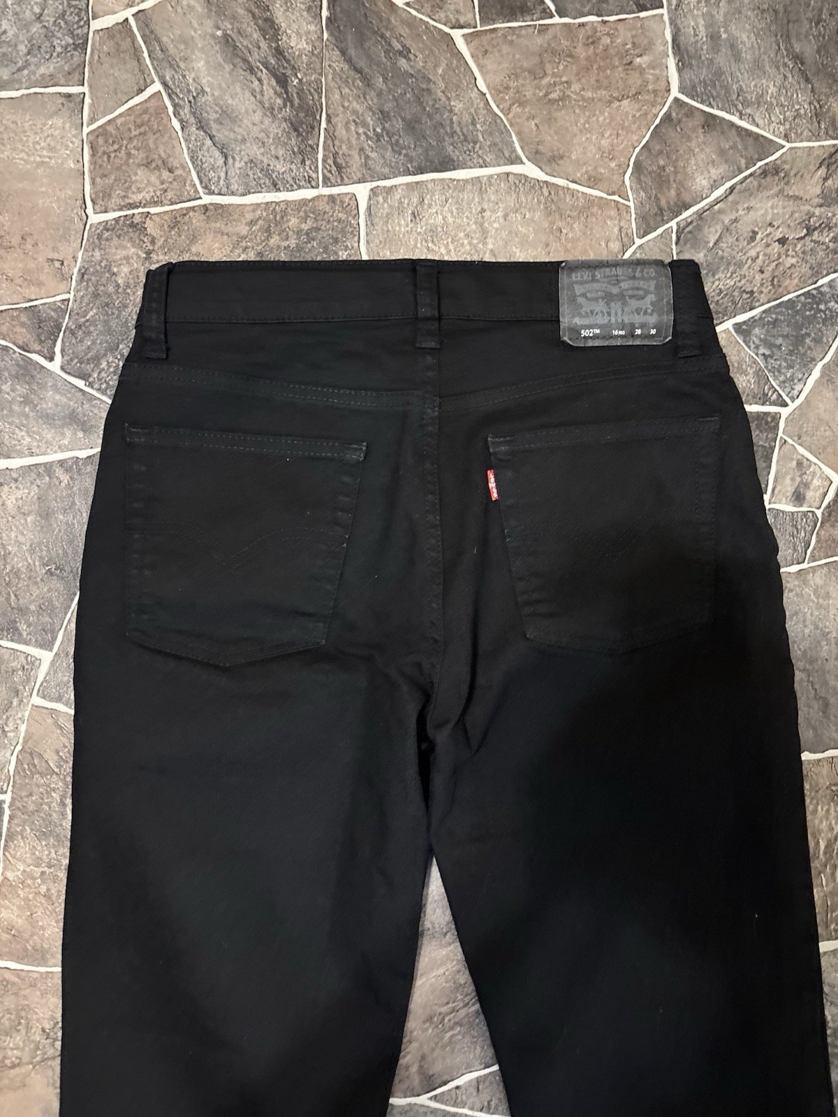Levi’s 502 Regular Taper Jeans Youth Size 16 Black Denim 28×30 Excellent