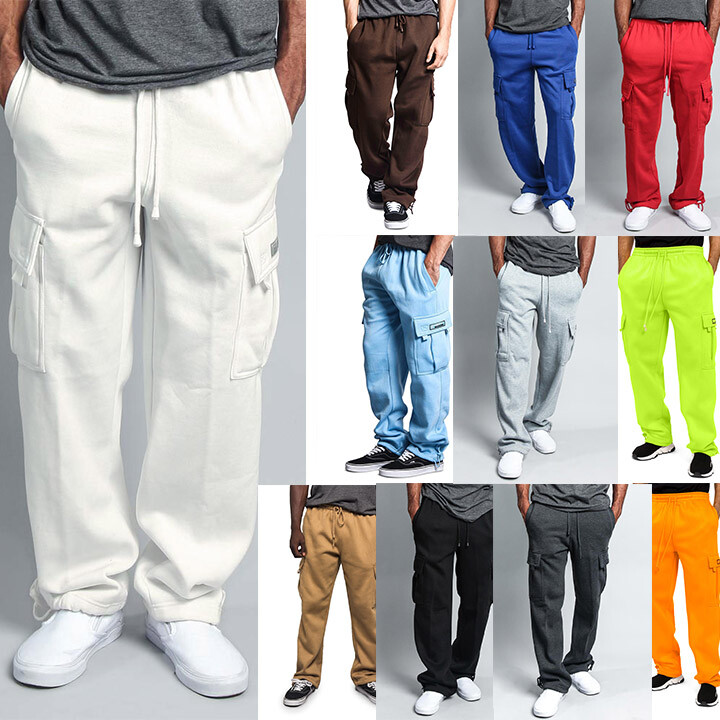 G-Style USA Men’s Jogger Heavy Weight Fleece Cargo Pocket Sweat Pants S~6XL-FL77