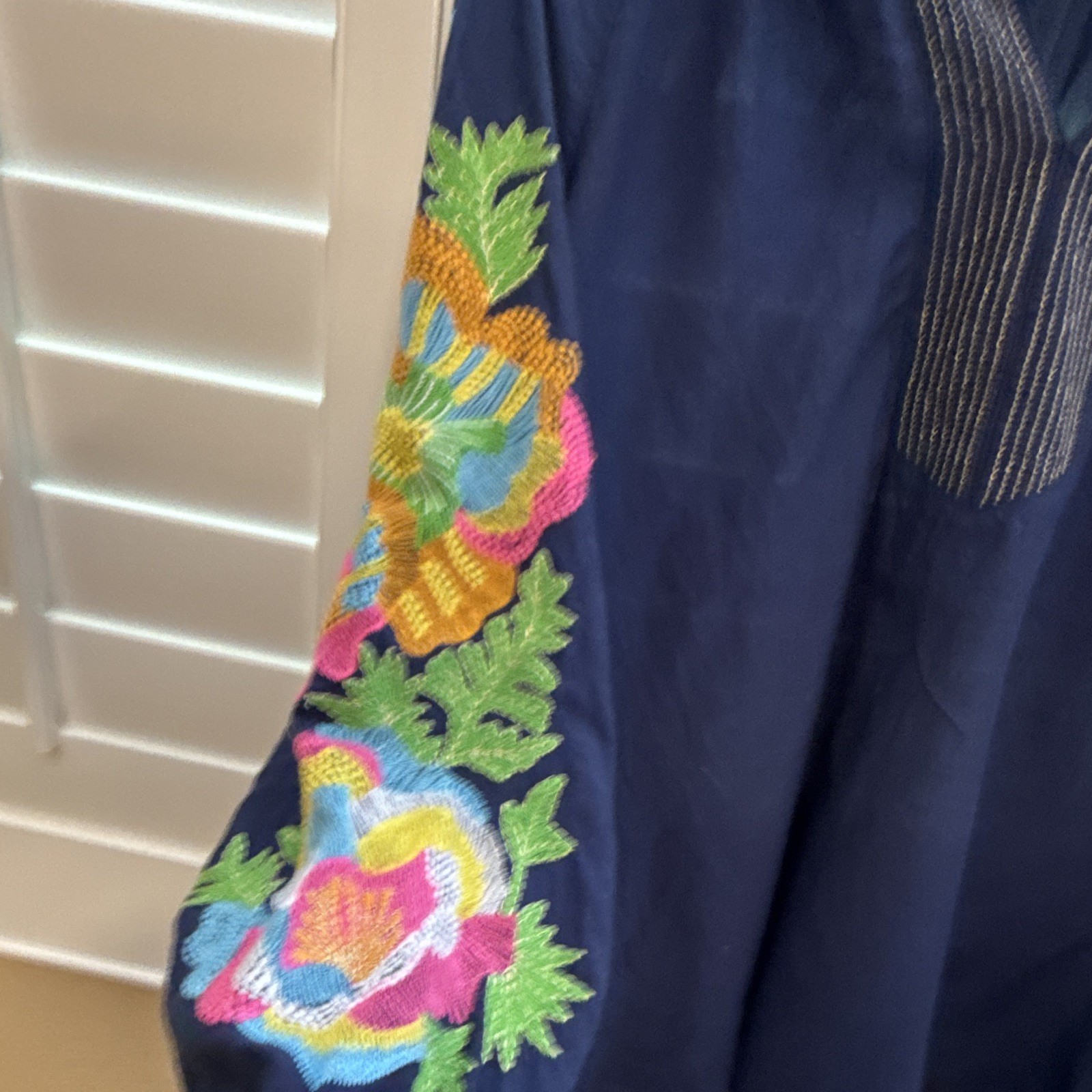 Lilly Pulitzer Sharise Long Sleeve Embroidered Top in Low Tide Navy Size XS