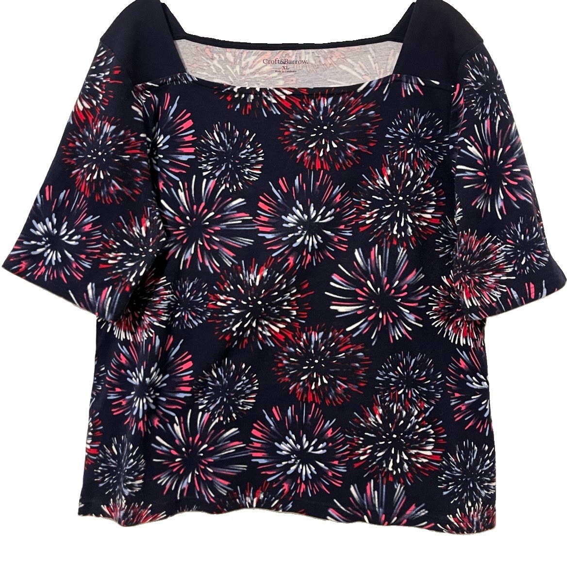 Croft & Barrow 4th Of July Blouse XL