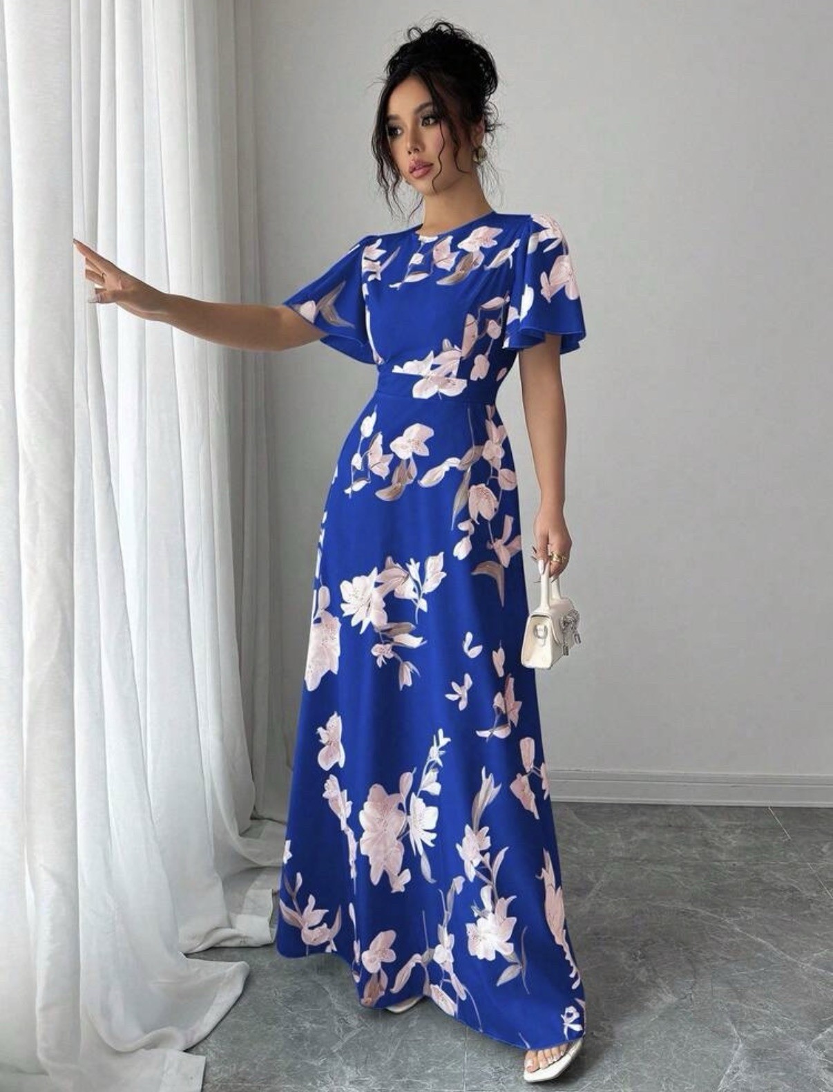 Brand New Floral Wedding Summer Holiday Elegant Maxi Dress Size 14