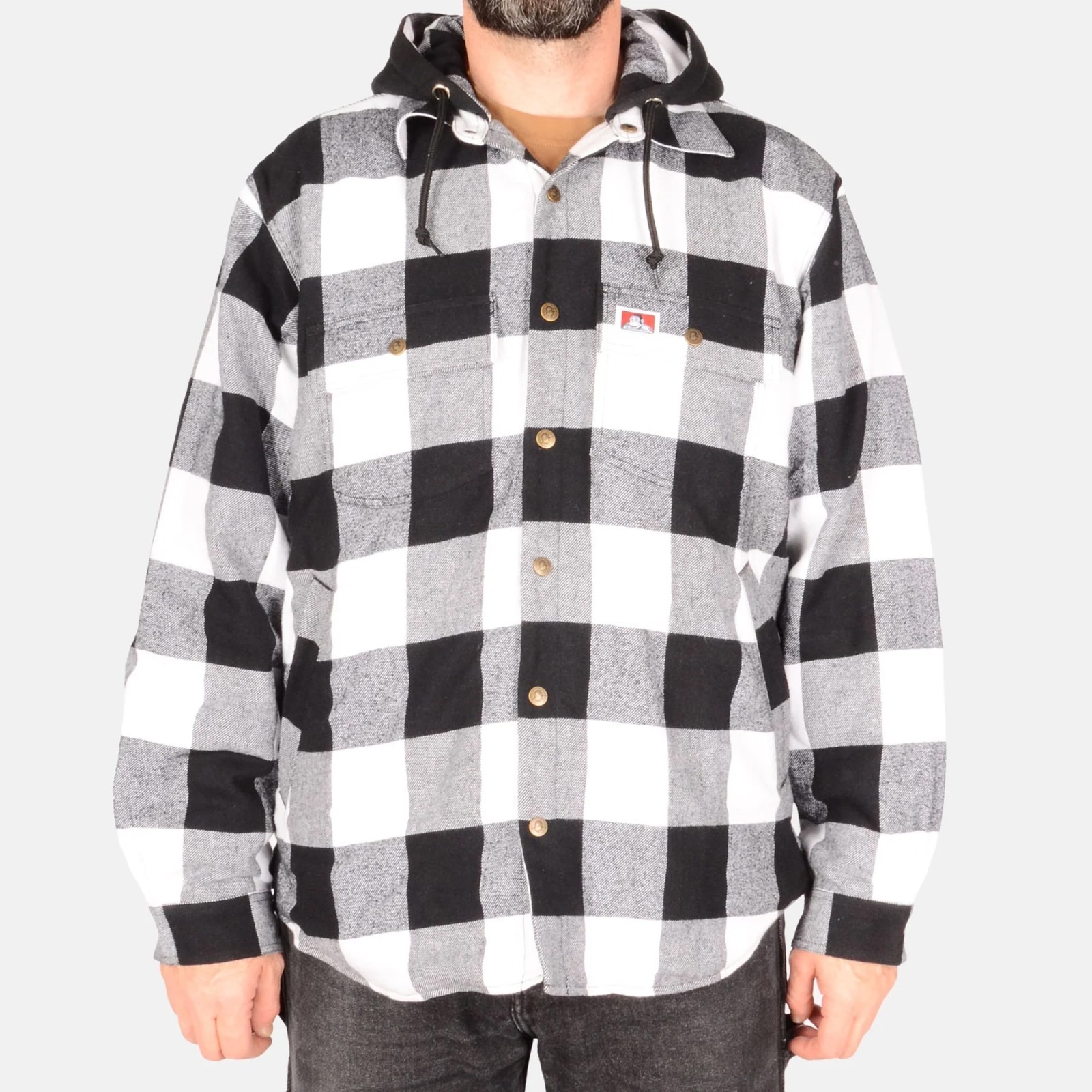 BEN DAVIS MEN’S FLANNEL JACKET W/ HOOD (S TO 3XL)