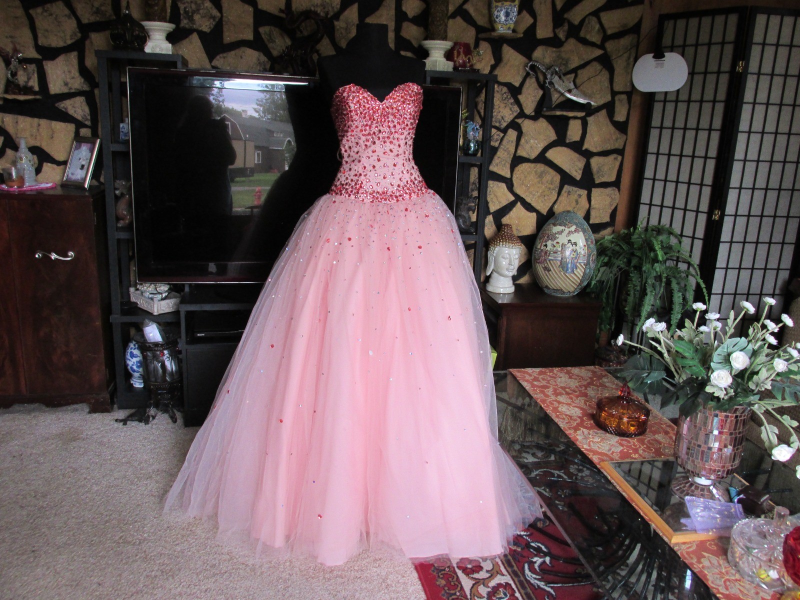 Vtg MORI LEE by Marilyn Gardner Peach Gown Dress Quinceañera Prom SZ 2