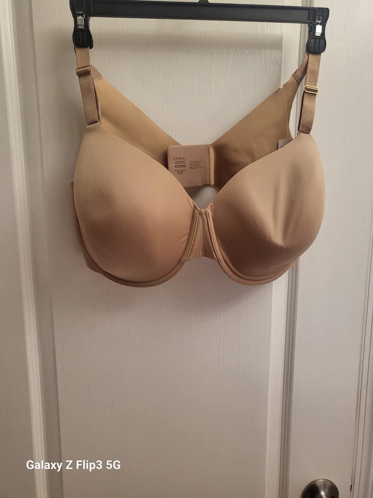 Soma Vanishing 360 Full Coverage Bra 42DDD Beige Underwired Hook & Eye Adj