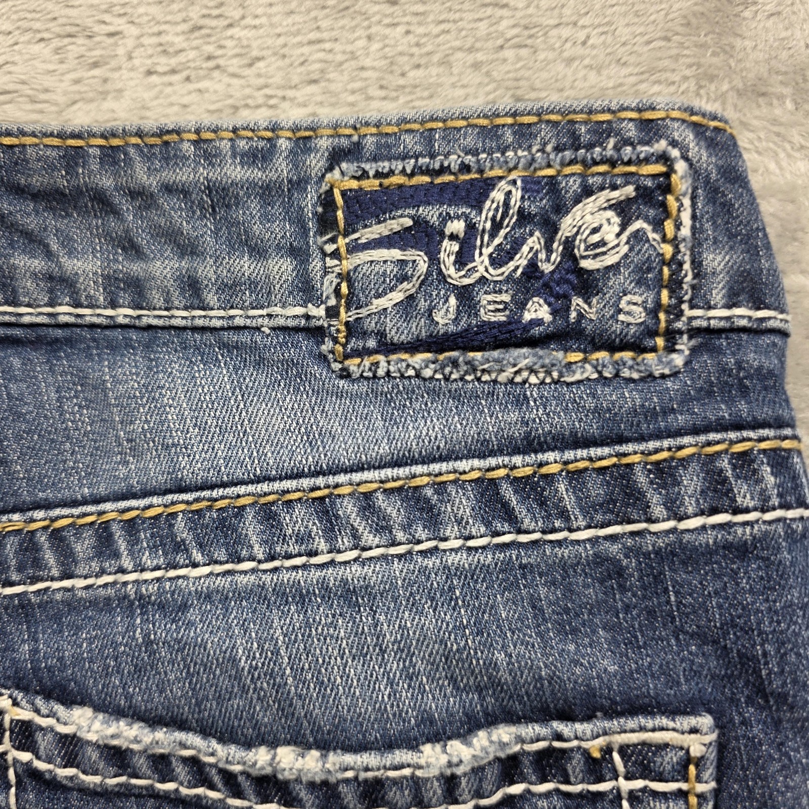 Silver Jeans Kelli Jeans Womens 28 Blue Relaxed Skinny Distressed Denim Stretch