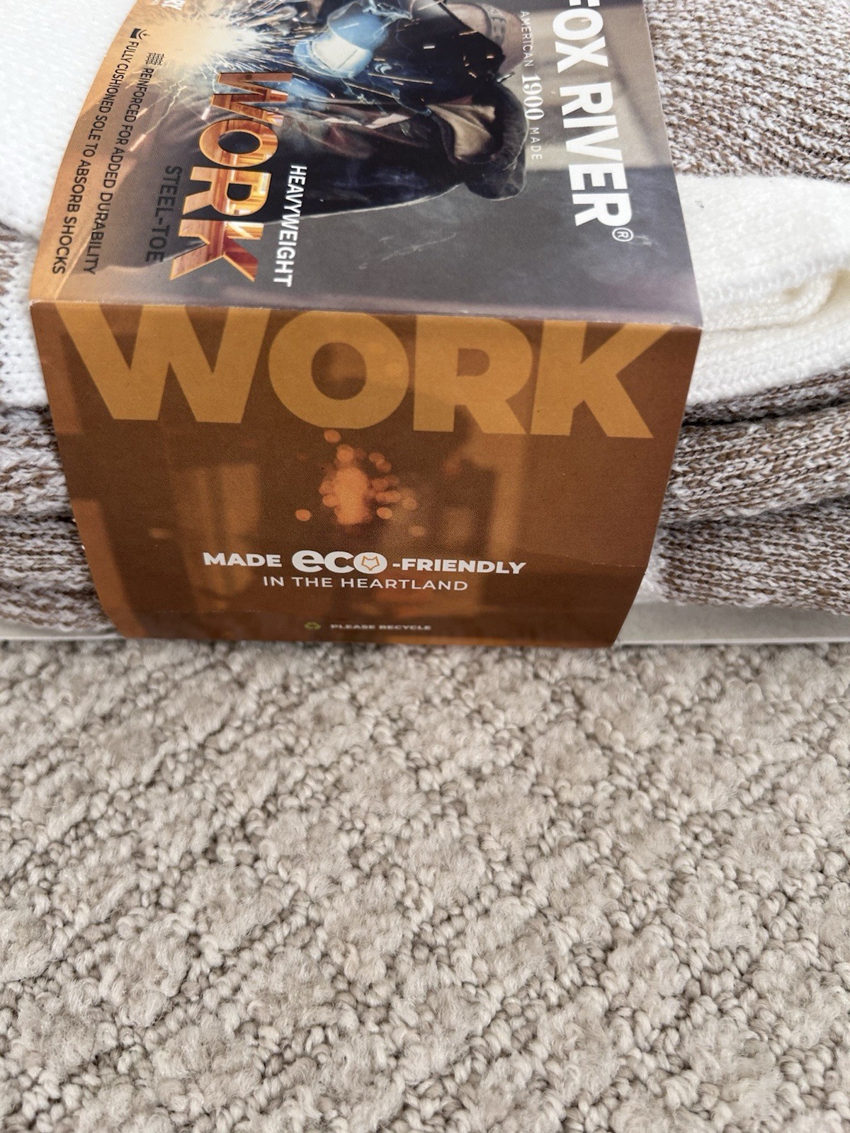 Fox River 6504 Socks Fox River Steel Toe Work Socks 2 pairs Made In USA White