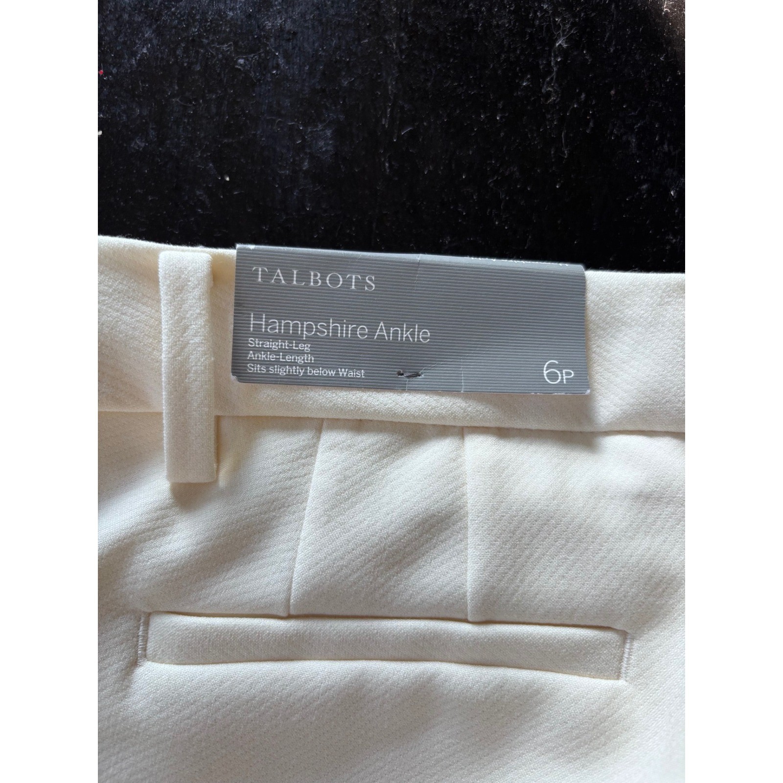 Talbots Hampshire Ankle Pants Ivory White Straight Leg Stretch Trousers 6P NEW