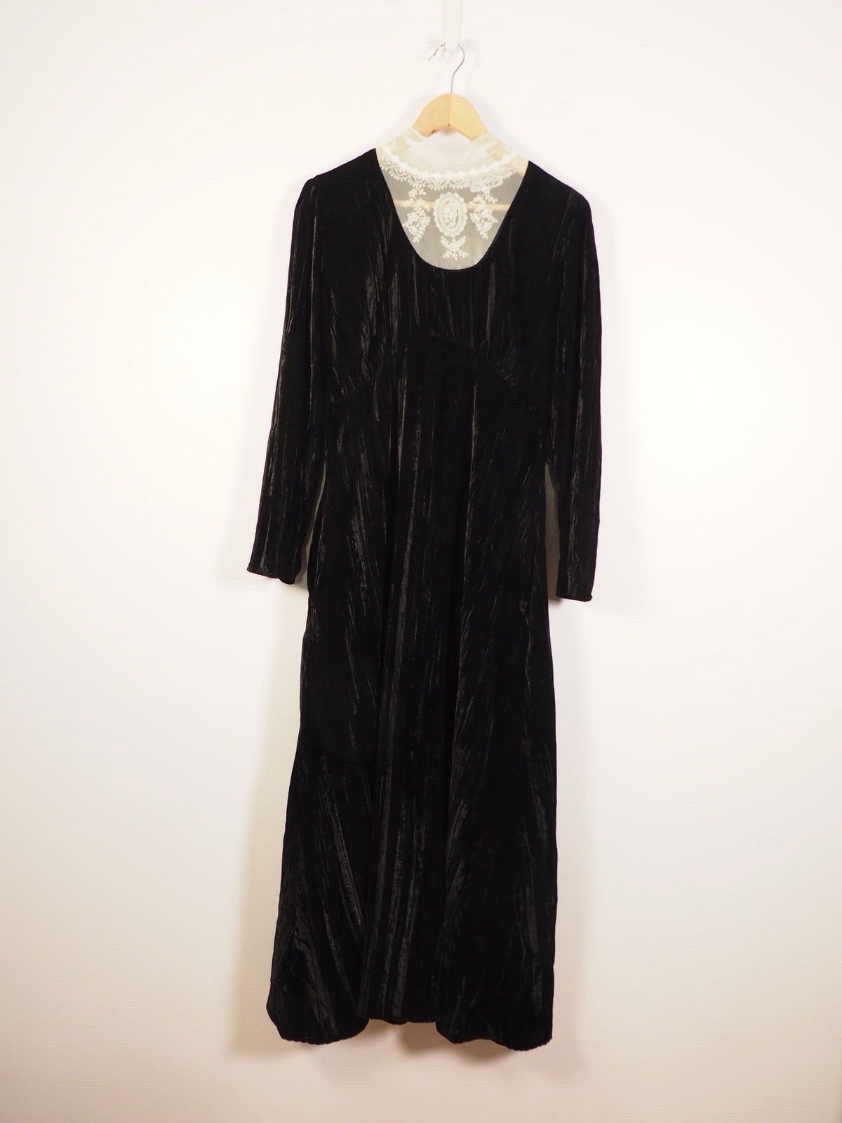 Batsheva Mary Jane Lace Black Velvet Dress US10 / UK14
