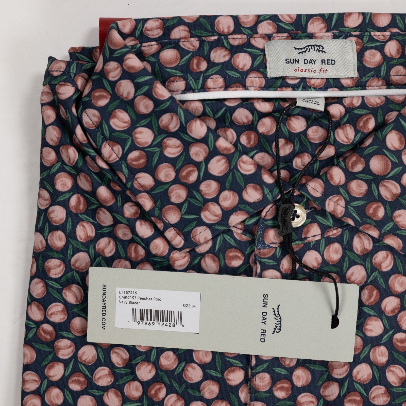 Sun Day Red Peaches Polo Navy Blazer Medium Tiger Woods NWT