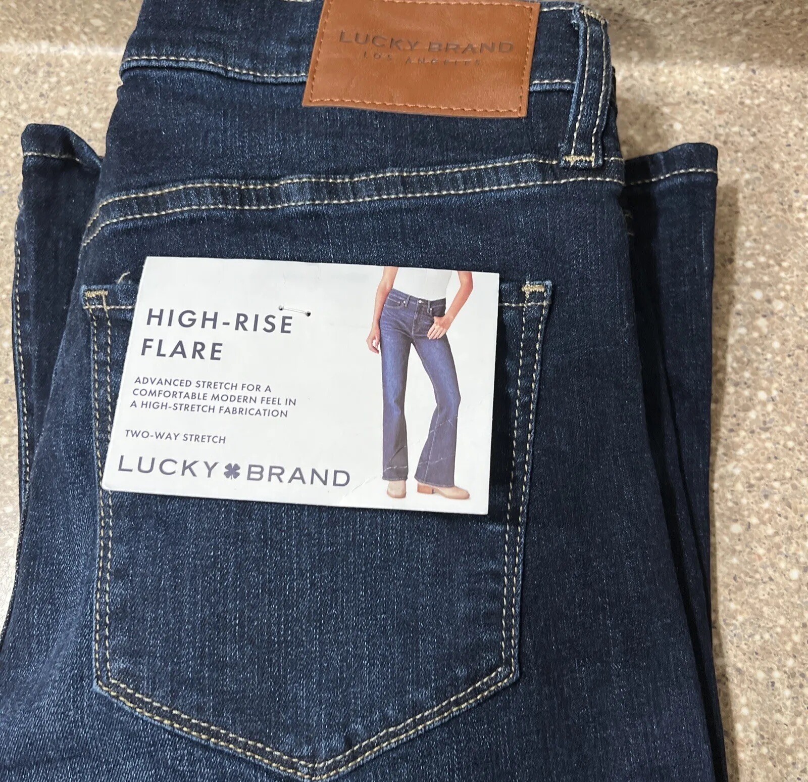 Lucky Brand High Rise Flare Stevie Ladies Jean Pants 10 Dark Wash 2way Stretch