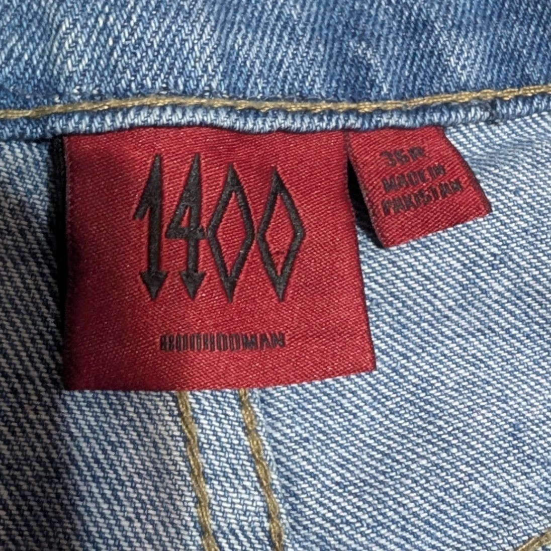 BoohooMAN 1400 Two Tone Paneled Button Fly Jeans Mens 36R Blue Streetwear Denim