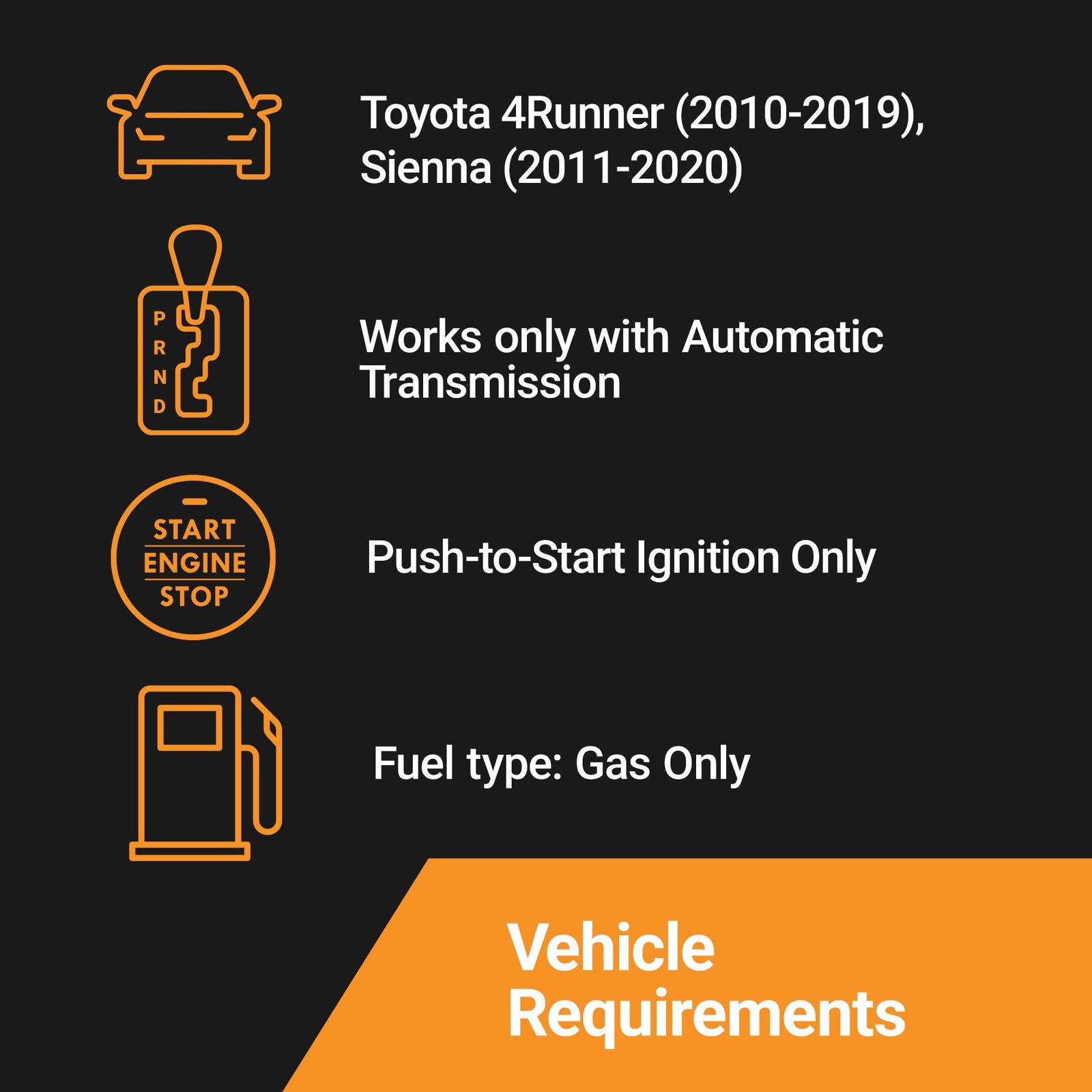 Start-X Remote Starter Kit for Toyota 4Runner (2010-2019) & Sienna…