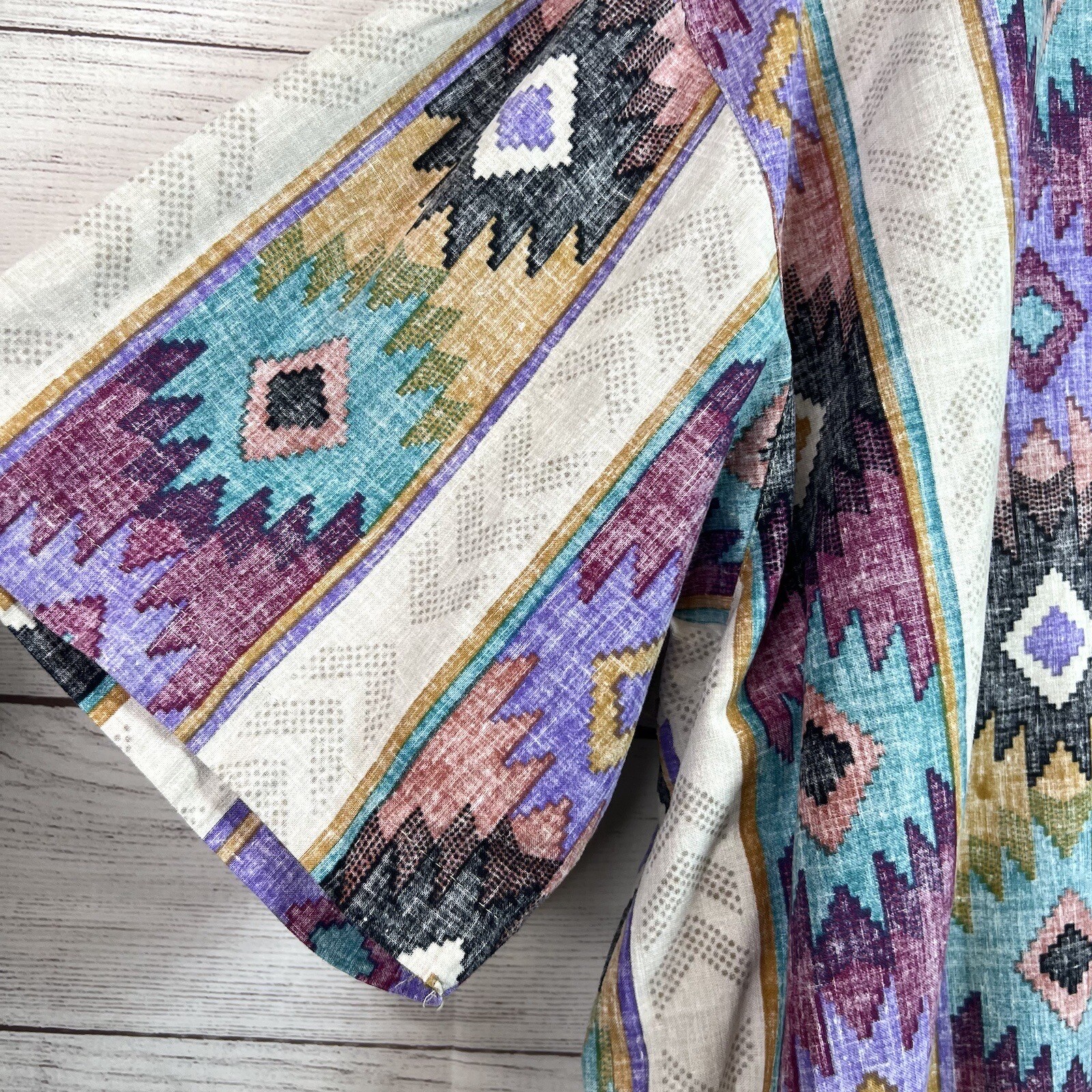 Vintage The Design Crew Multicolord Southwestern Western Short Sleeve Size 2XB