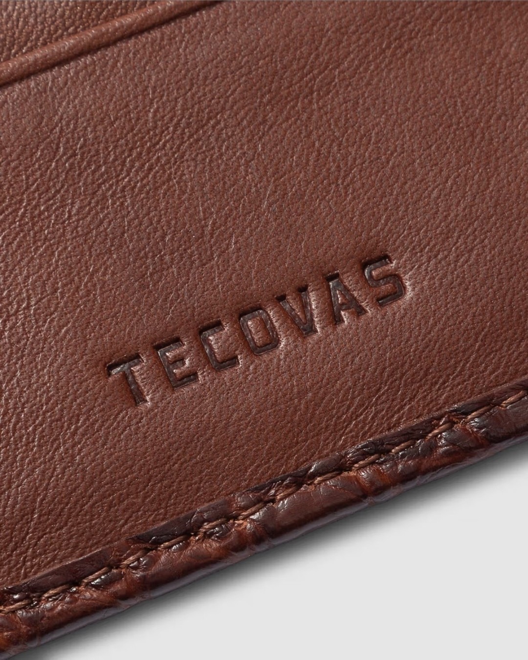 Tecovas Walnut/Brown Alligator Pattern Bifold Wallet Credit Card Folding Men