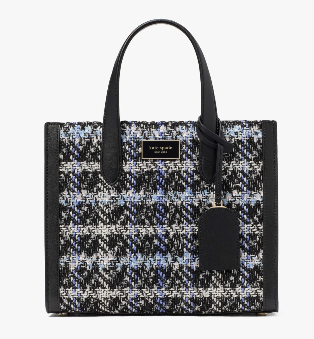 Kate Spade Manhattan Plaid Tweed Small Tote Crossbody ~NWT~ Black