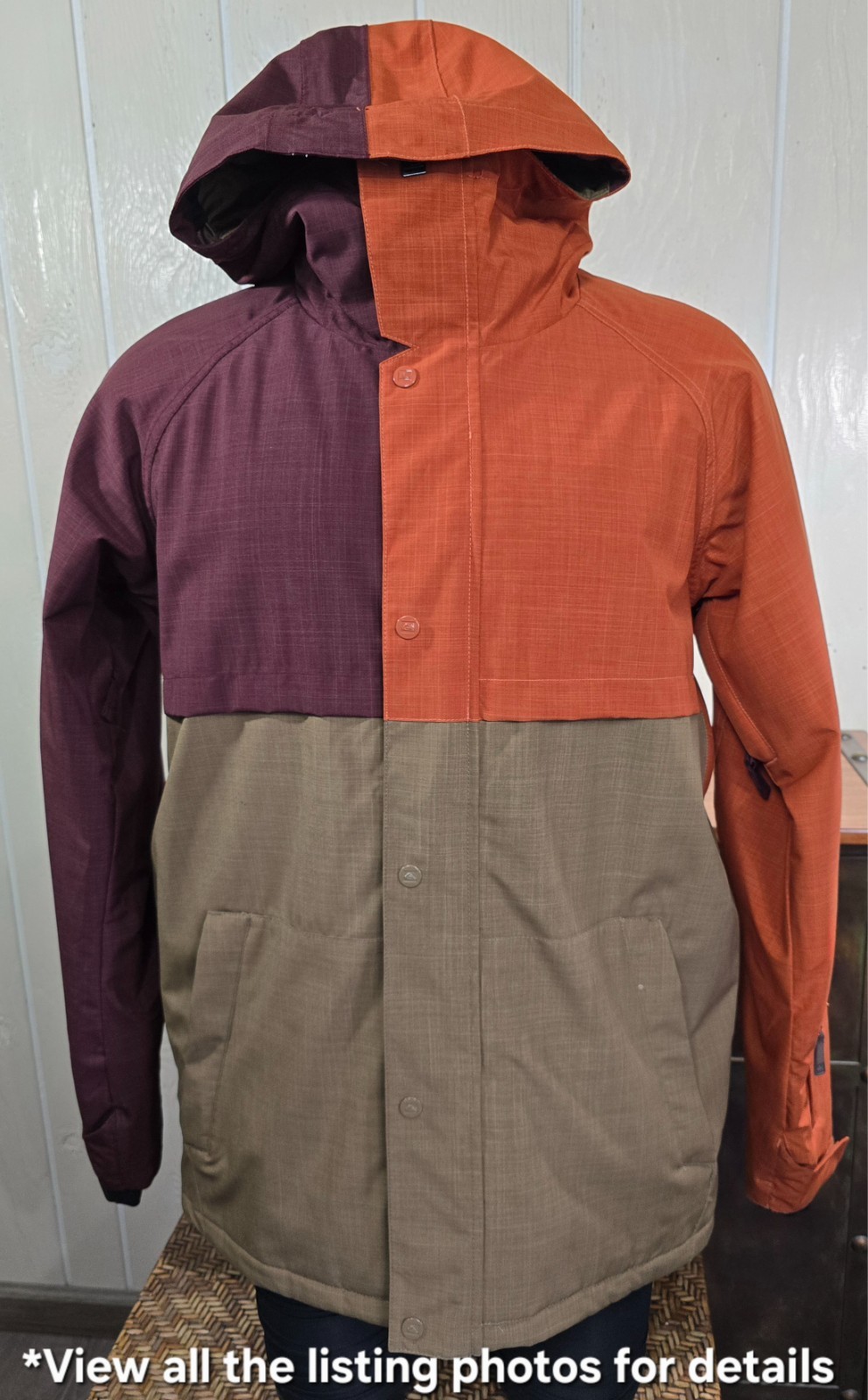Quiksilver Ski Snow Jacket Utility Collection Quiktech 10.000MM Regular Fit Sz M