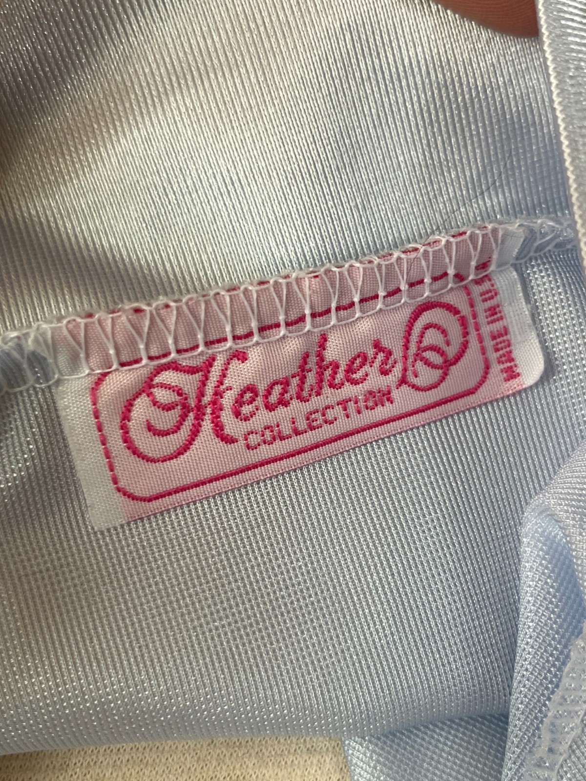 Heather Collection Women’s Long Sleeve Robe Size S Lace Trim Light Blue USA Made