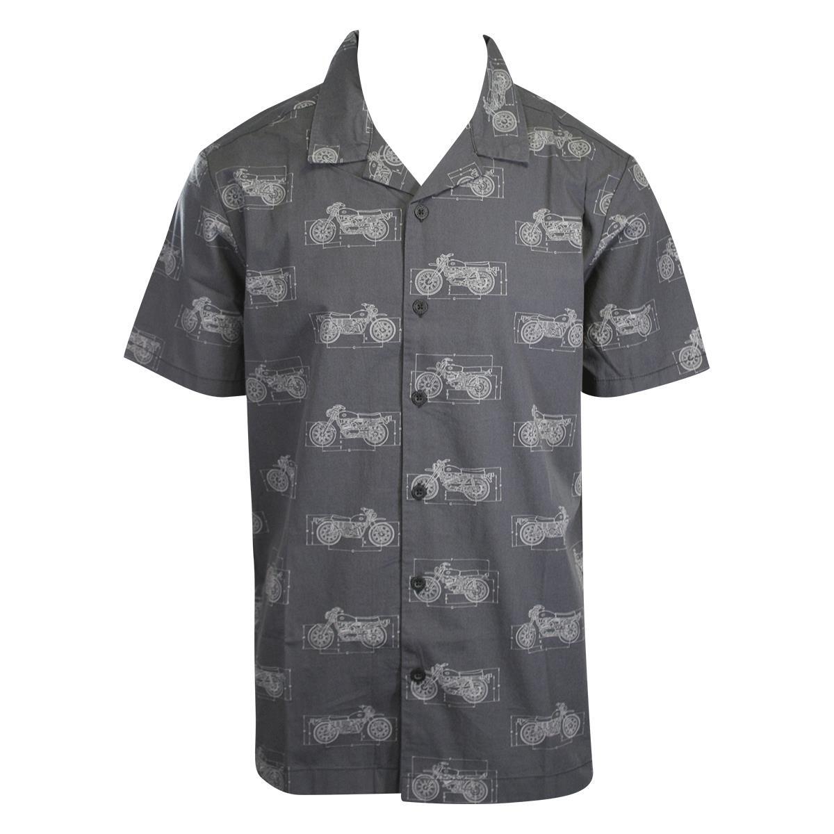 Harley-Davidson Men’s Shirt Dark Grey Fueled Allover Custom Print S/S (S61)