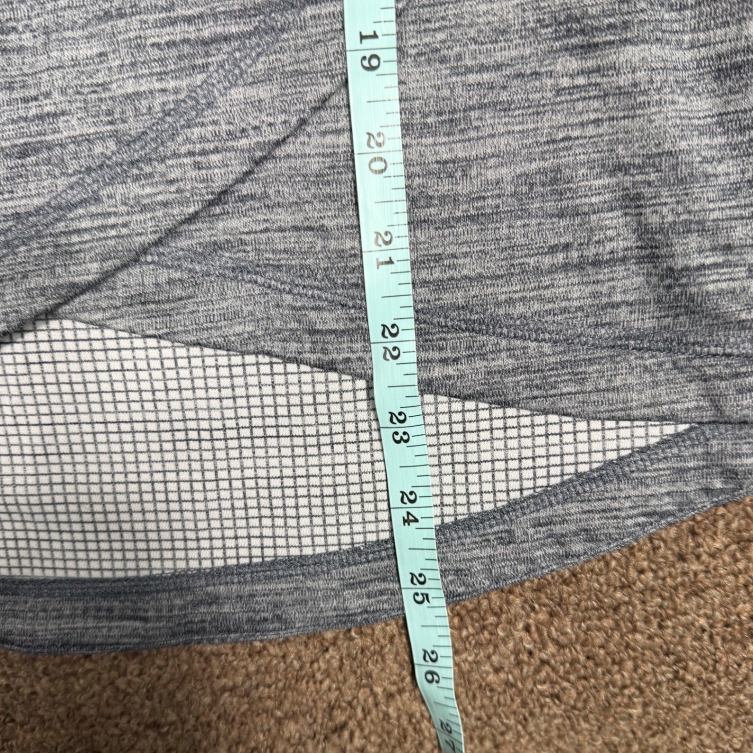 IBKUL Womens Gray Heather Quarter Zip Pullover Long Sleeve Athleisure Top Size S