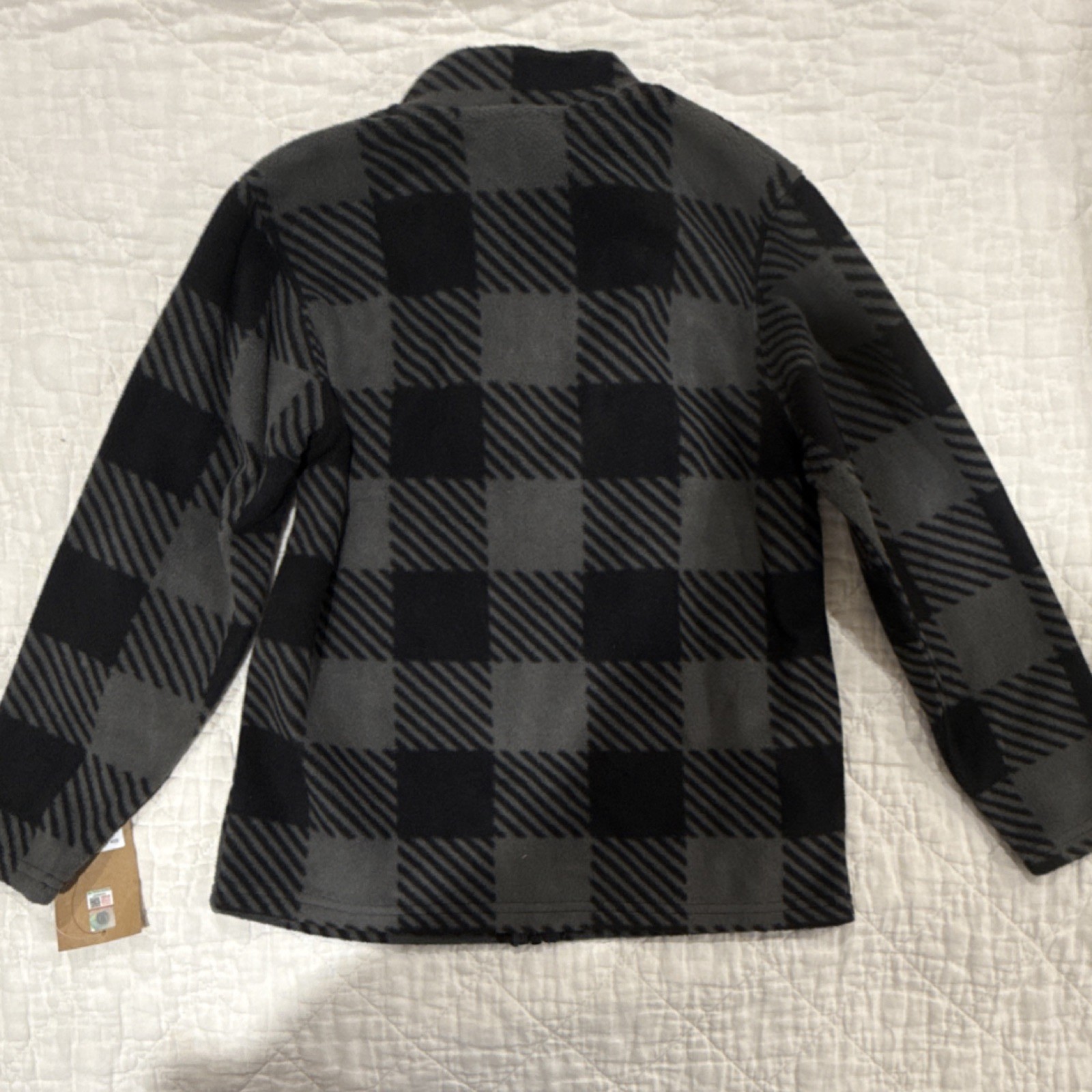 Rivalry Threads 91 Boys Montana Griz CollegePlaid Fleece Jacket Black Gray S 6/7