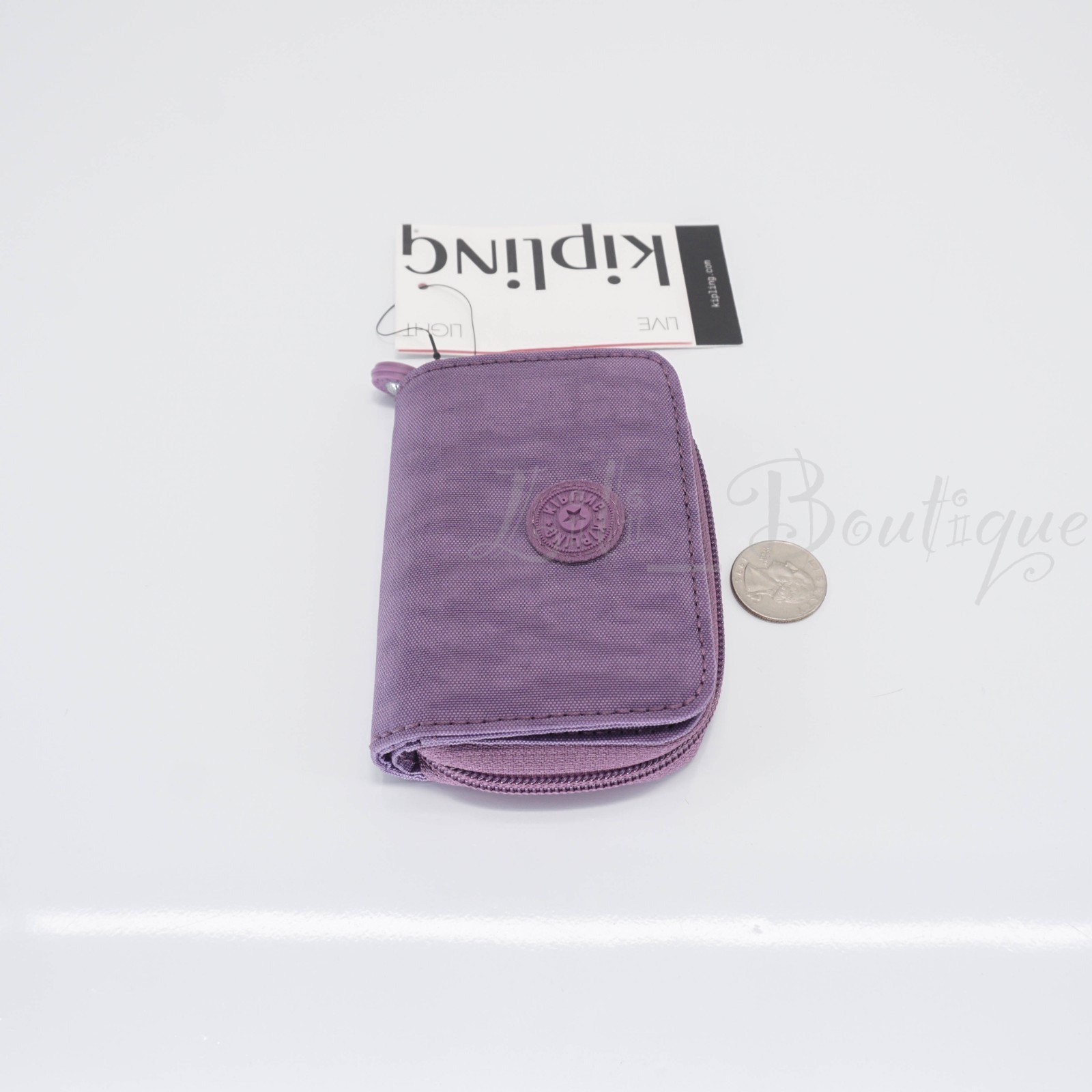 Kipling Tops Mini Wallet Zip Snap Card Case KI0807 Polyamide Purple Passion NWT