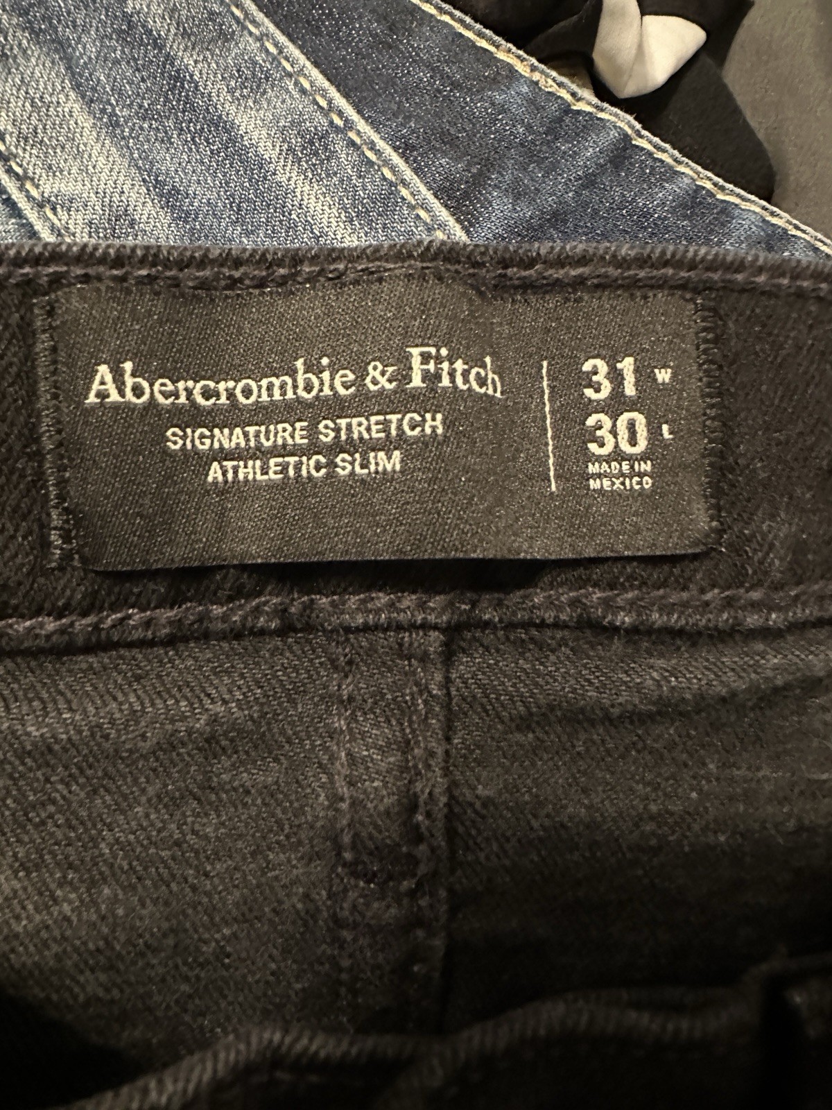 Abercrombie & Fitch Signature Stretch Athletic Slim Black Denim Jeans Mid Rise