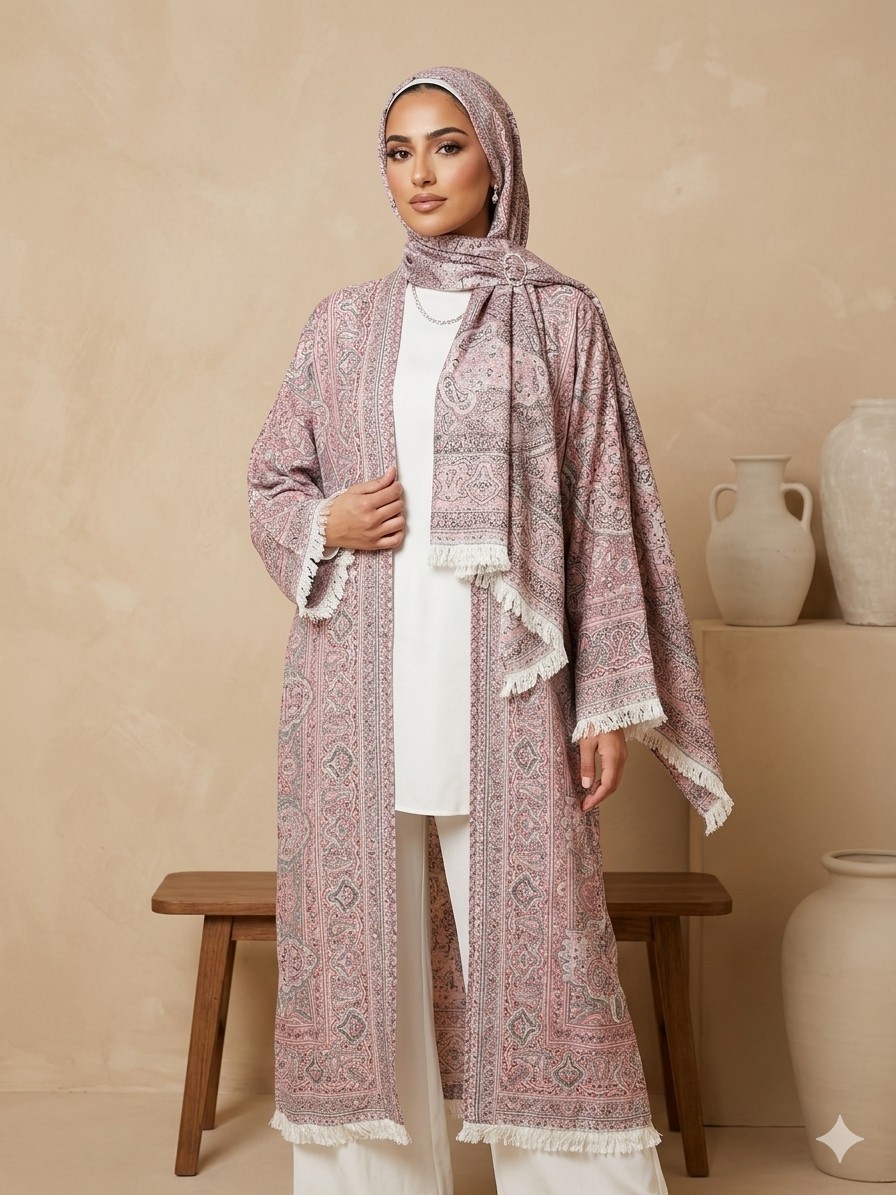 Pashmina Abaya with matching Scarf Only. Size 50 Small.( NO RETURNS ACCEPTED)