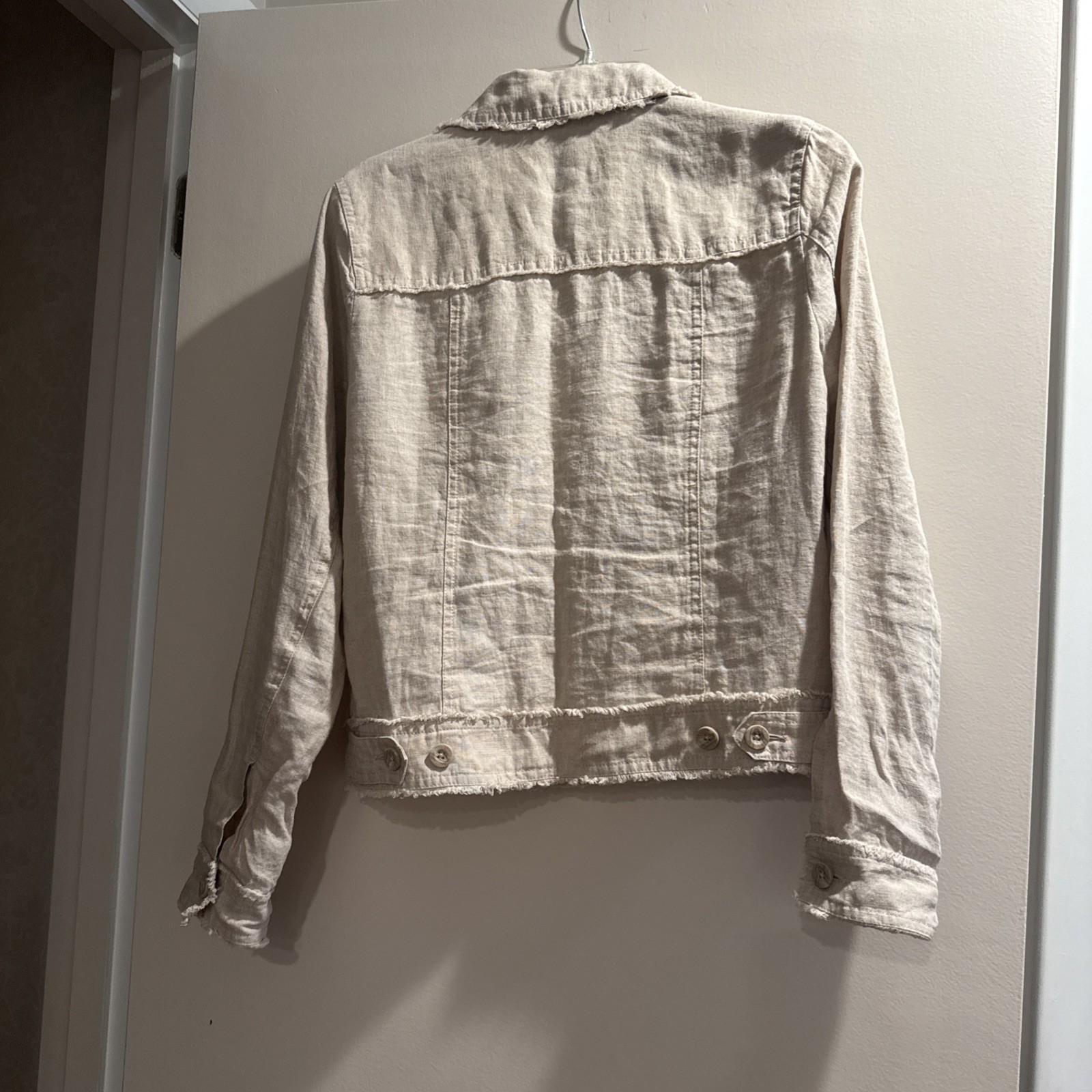 Tommy Bahama Women’s Two Palms Linen Raw-Edge Utility Lightweight Jacket Size S