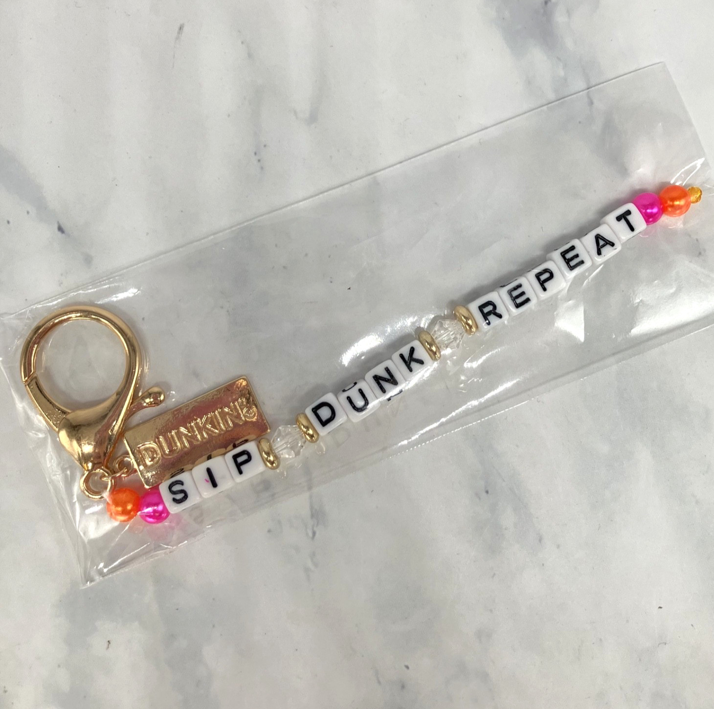 Dunkin RARE Tumbler Handle Charm Sip Dunk Repeat Keychain *FREE GIFT W/PURCHASE*