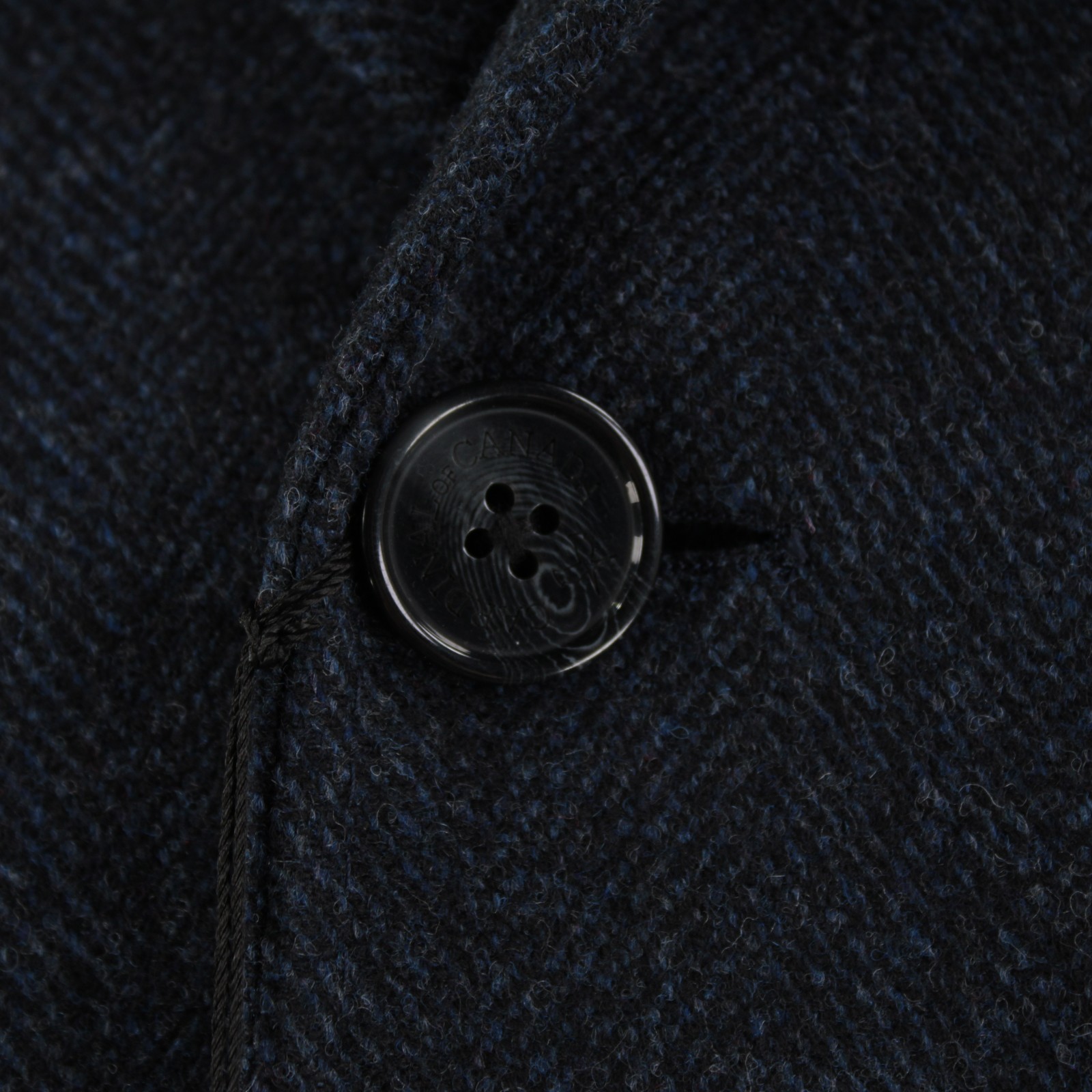 Cardinal of Canada NWT Wool / Cashmere Top Coat Size 42R In Blue Herringbone