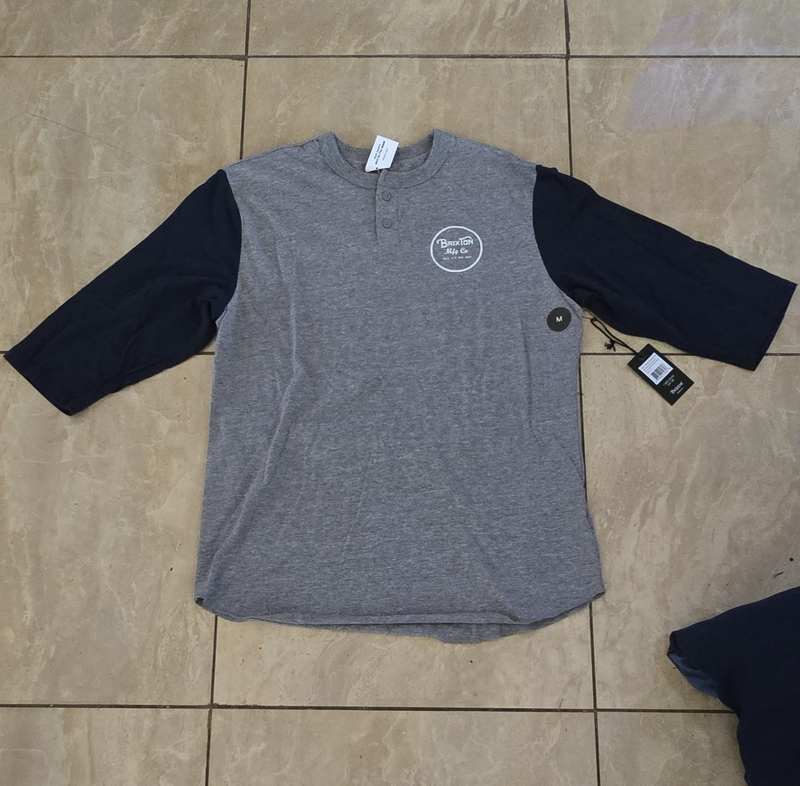 Brixton Supply 3/4 Sleeve Logo T-Shirt Size M