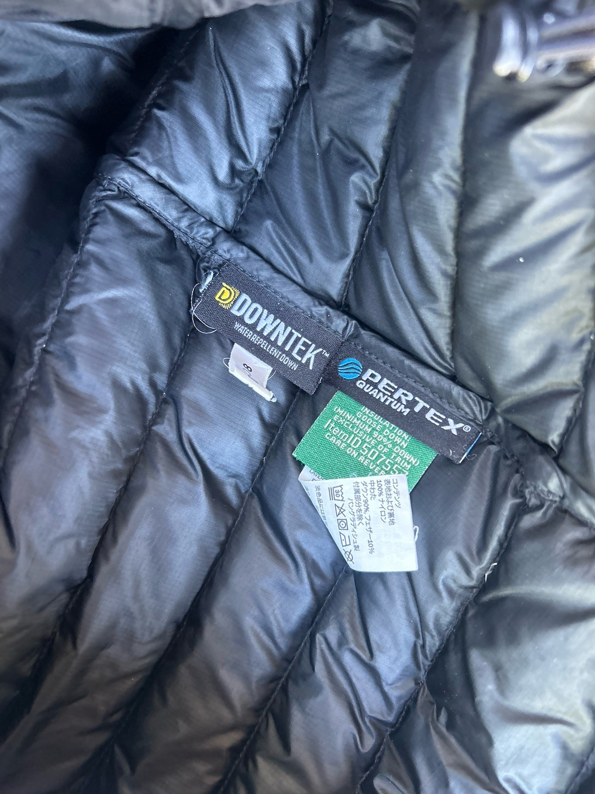 LL Bean Ultralight 850 Down Hooded Jacket Black Size Med T Downtek Pertex Puffer