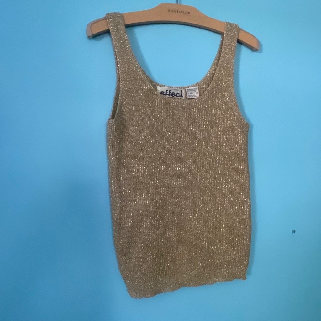 Gold Y2K vintage sparkly tank top