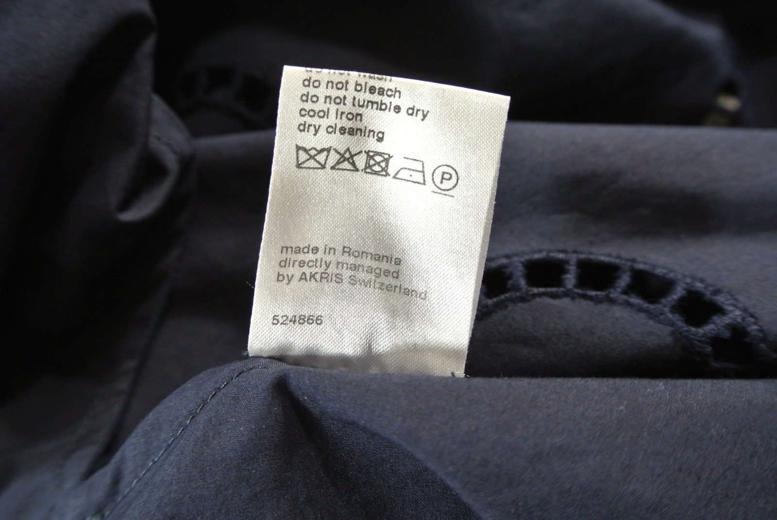 NEW, Akris Punto Stand Collar Midi Dress in Navy Sz 10 #DD35