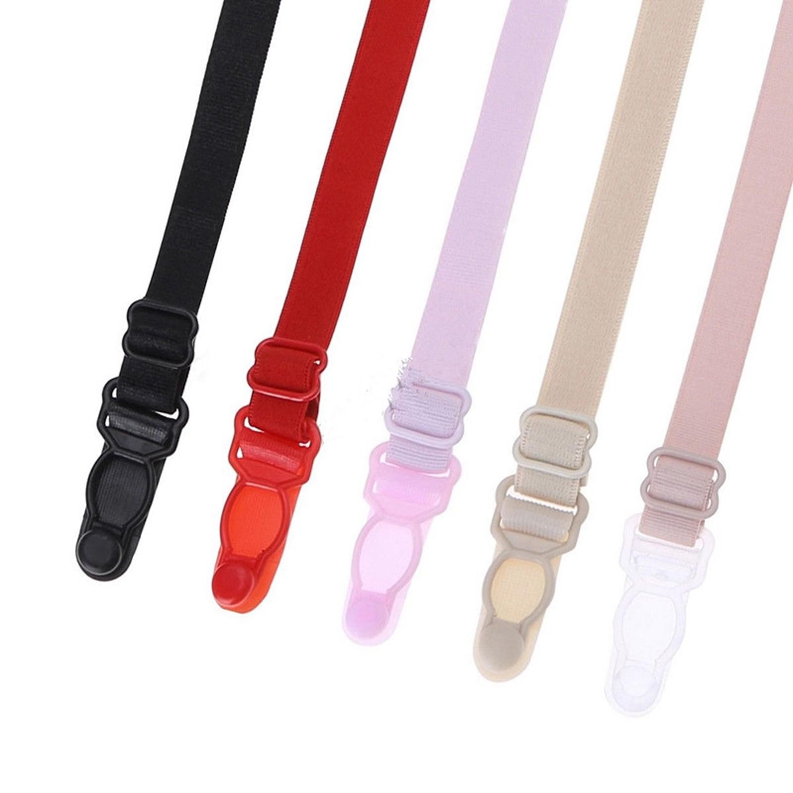 5pcs Women Elastic Band Non-Slip Adjustable Bra Straps Holder with Clip F