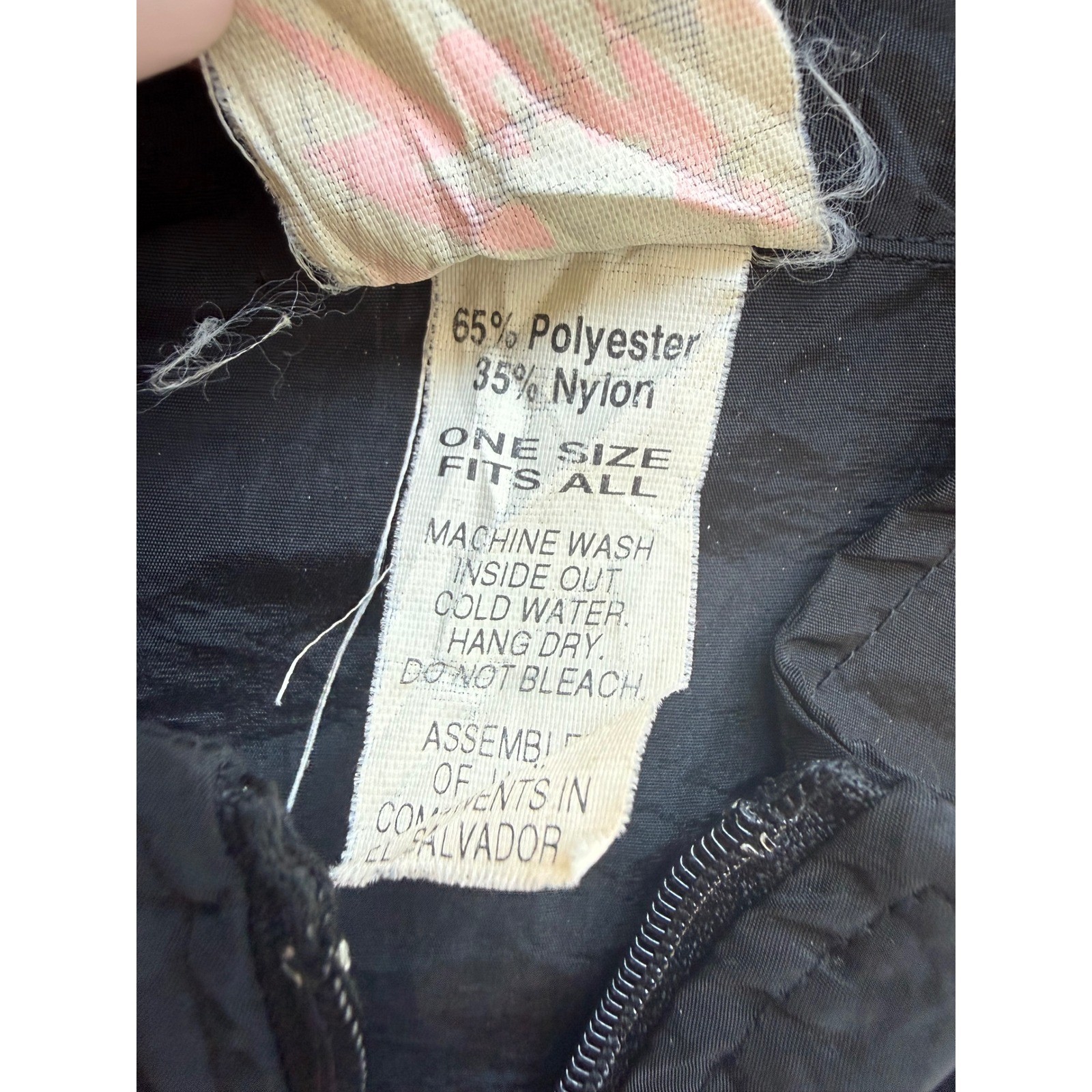 Vintage Surf Style Interplanetary Body Gear Windbreaker Black Neon 90s OSFA