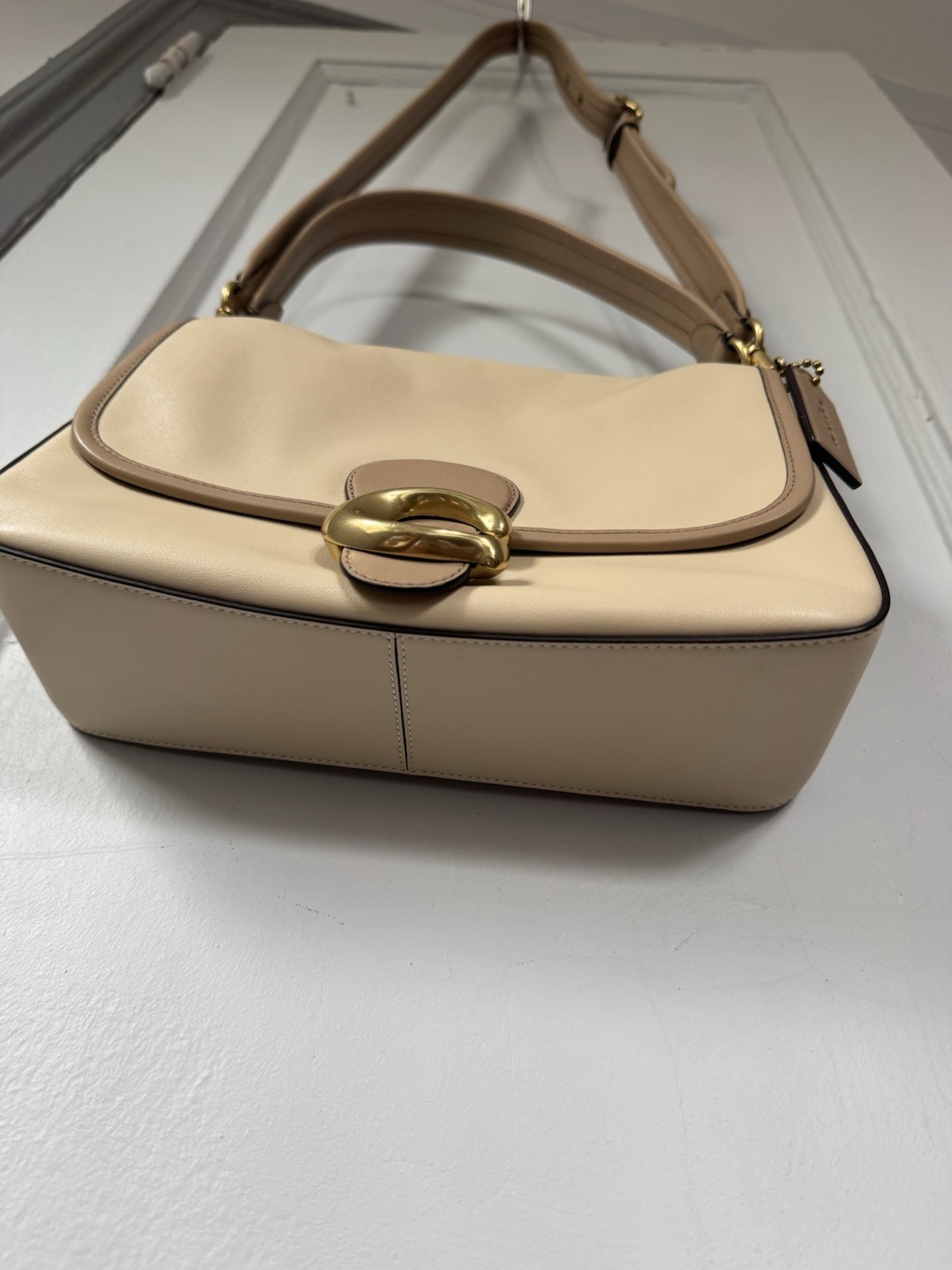 Coach Soft Tabby Color Block Beige Brown Gold Hardware NWOT