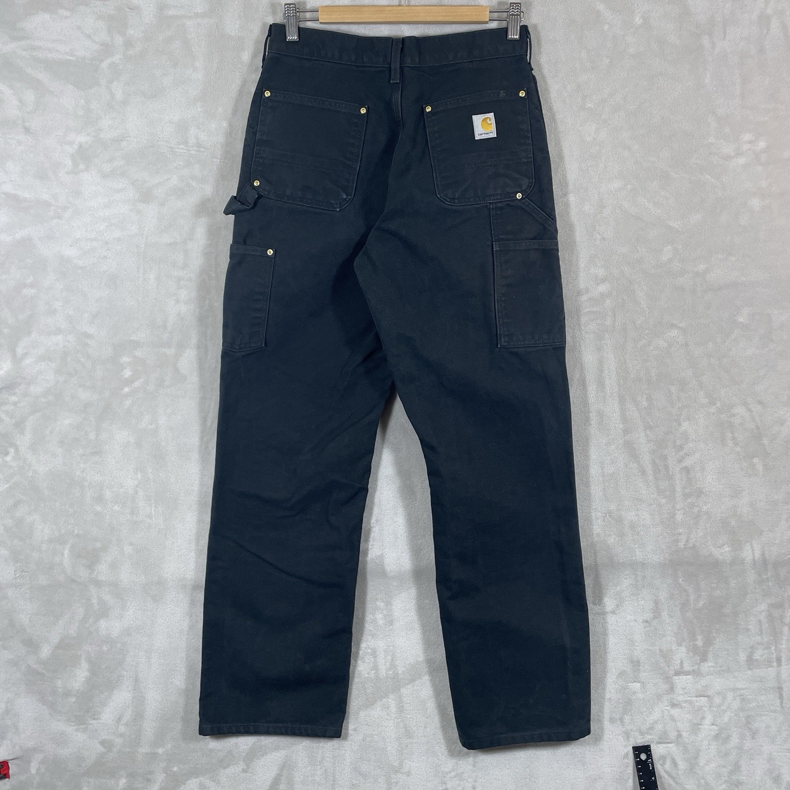 Carhartt B01 BLK Loose Fit Double Knee Canvas Pants Mens 30×32 (fit 30×30) Black