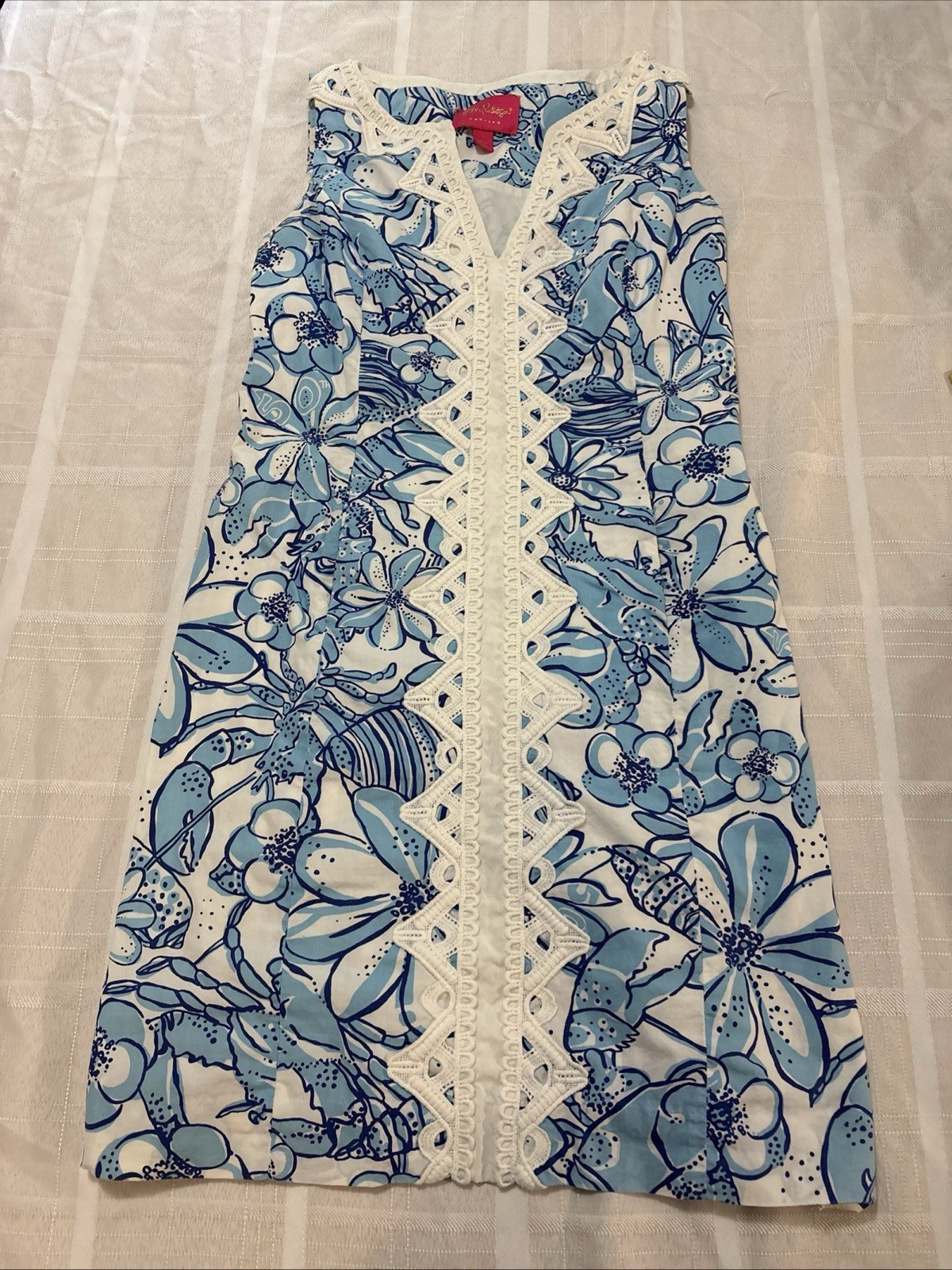 Lilly Pulitzer Melani Shift Coastal Blue Dress Summer Fun Casual Size 2