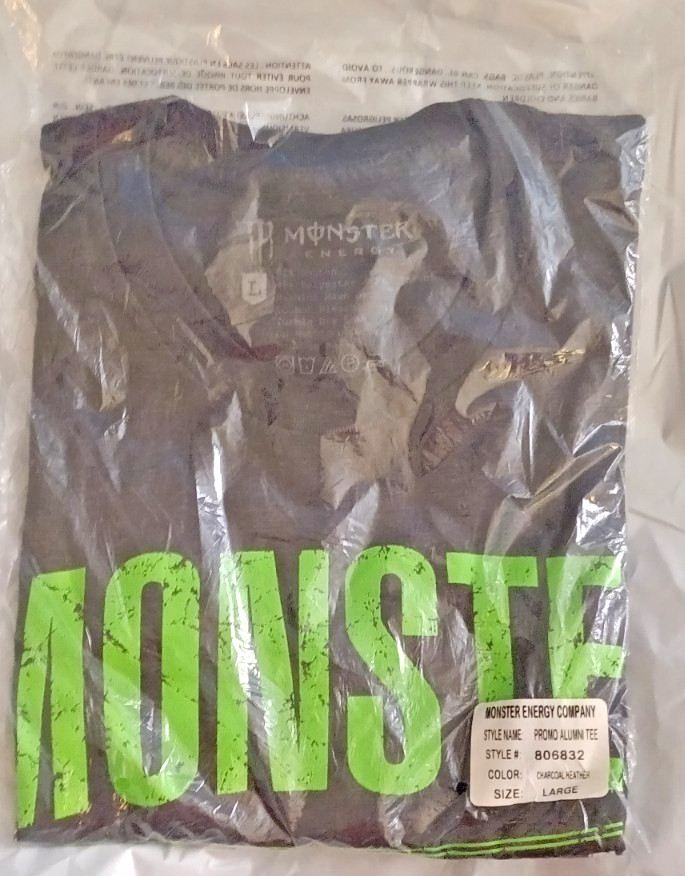 Monster Energy Promo Alumni Tee Shirt Large NEW Factory Sealed Bag