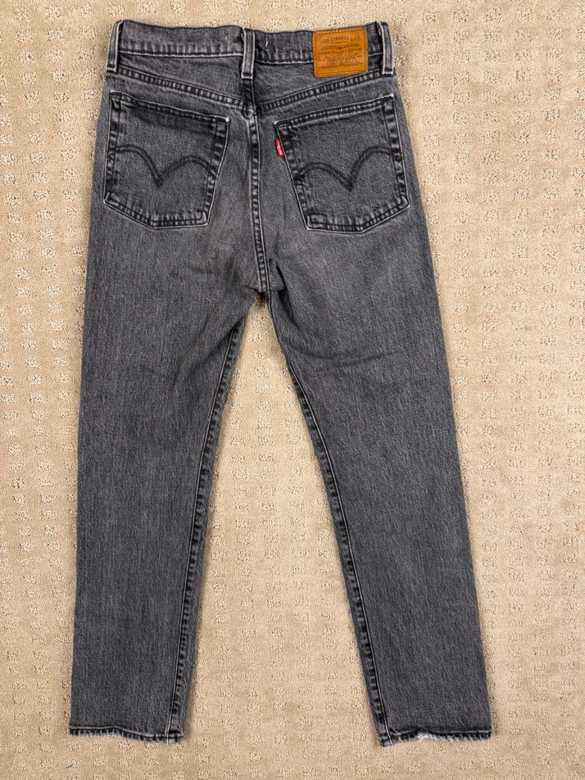Woman’s Levi’s Wedgie Straight Premium Distressed Black Modern Big E 26×26 #1119