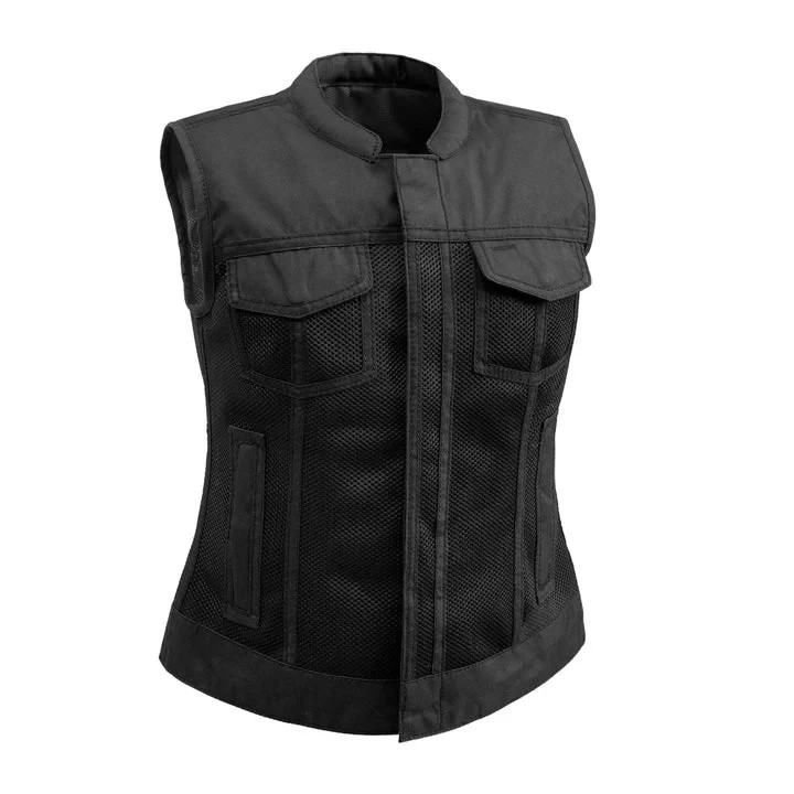 FIL027Mesh-Jessica Moto Mesh Women’s Club Style Motorcycle Vest Size XL