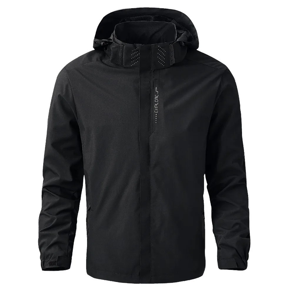 Men’s Waterproof Rain Jacket — Lightweight Hooded Windproof Outdoor Coat